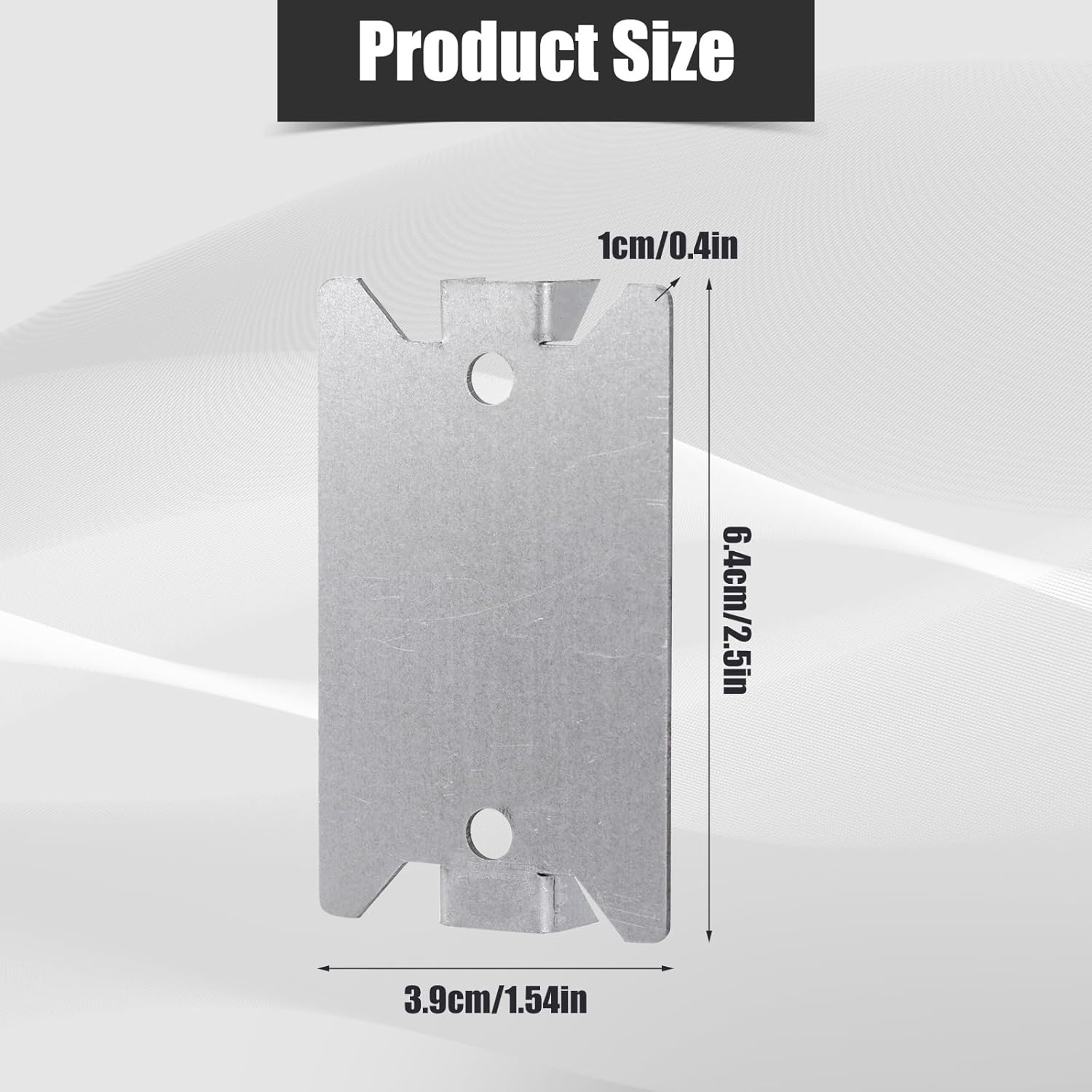 50Pcs Nail Plates for Studs, 2.5X1.5 Inch Strong Steel Nail Plates Electrical Pointed Nails Guards with Nail Holes Anti-Nail Protection Plate for Protecting Pipes Conduits Wires (Silver) image number 6