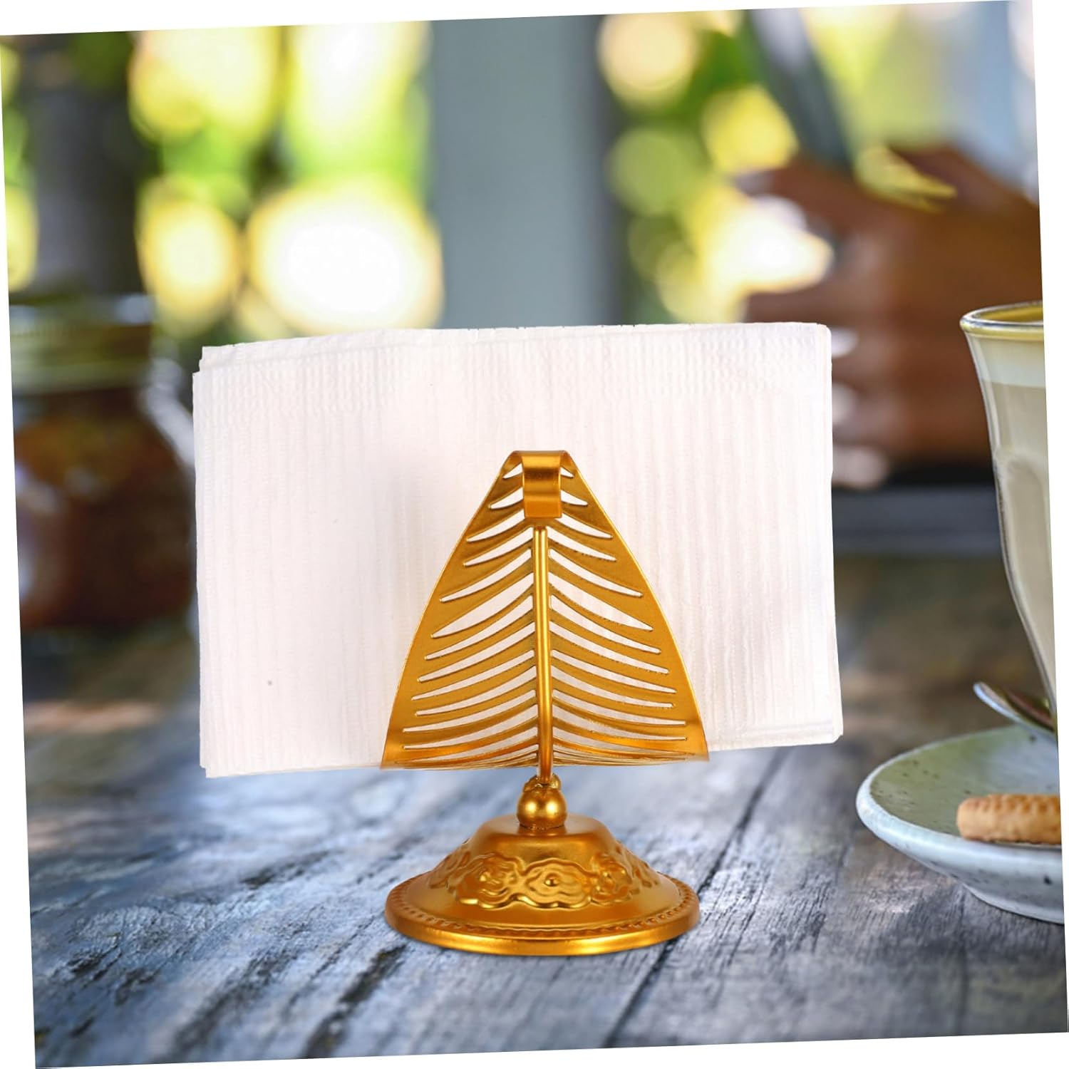 Retro Coast Napkin Holder Metal Paper Napkin Rack Versatile Desktop Tissue Holder for Kitchen image number 3