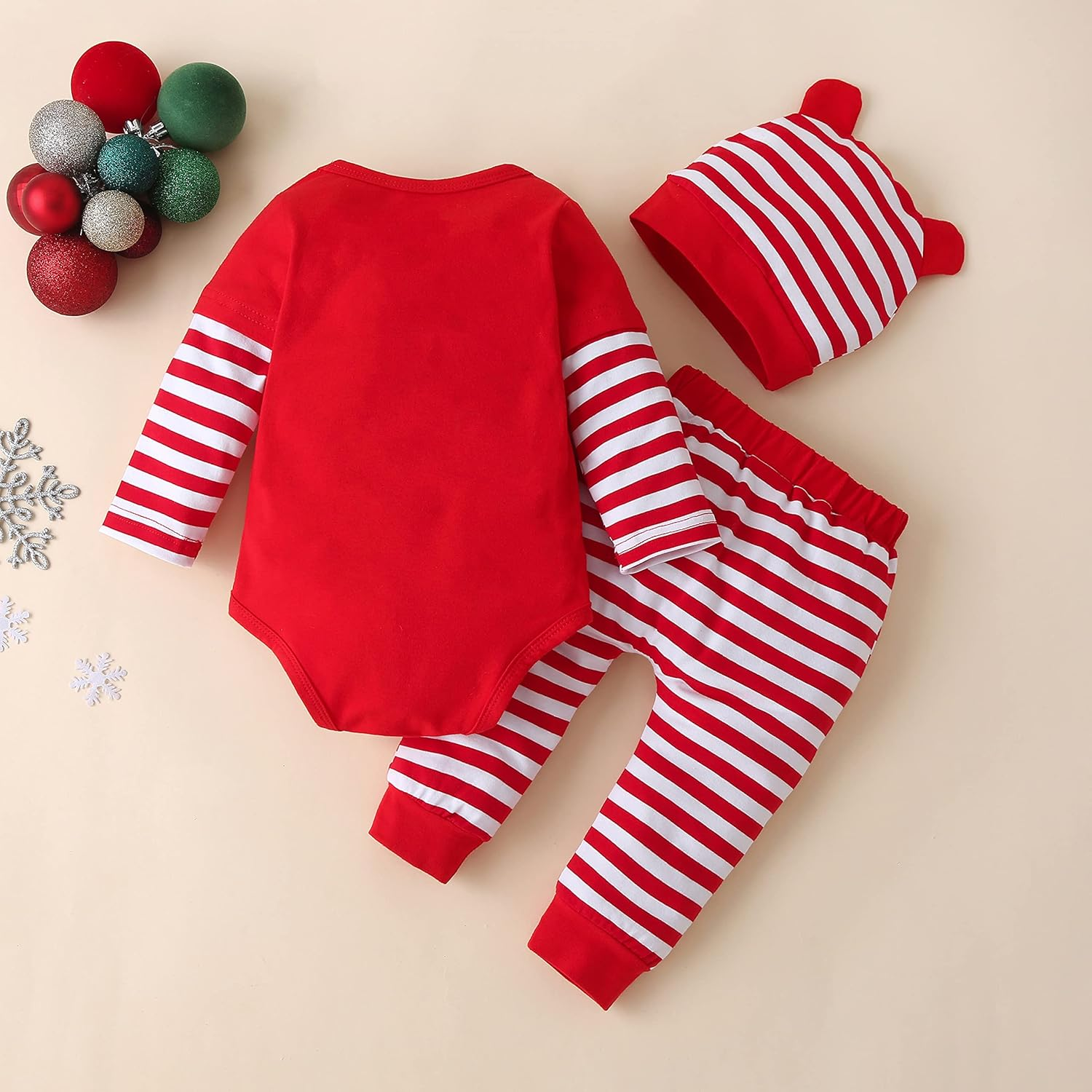 Baby Boy Christmas Clothes My First Christmas Outfits Sets Long Sleeve Romper New Years 3Pc Pants Sets Infant Clothes Sets image number 1