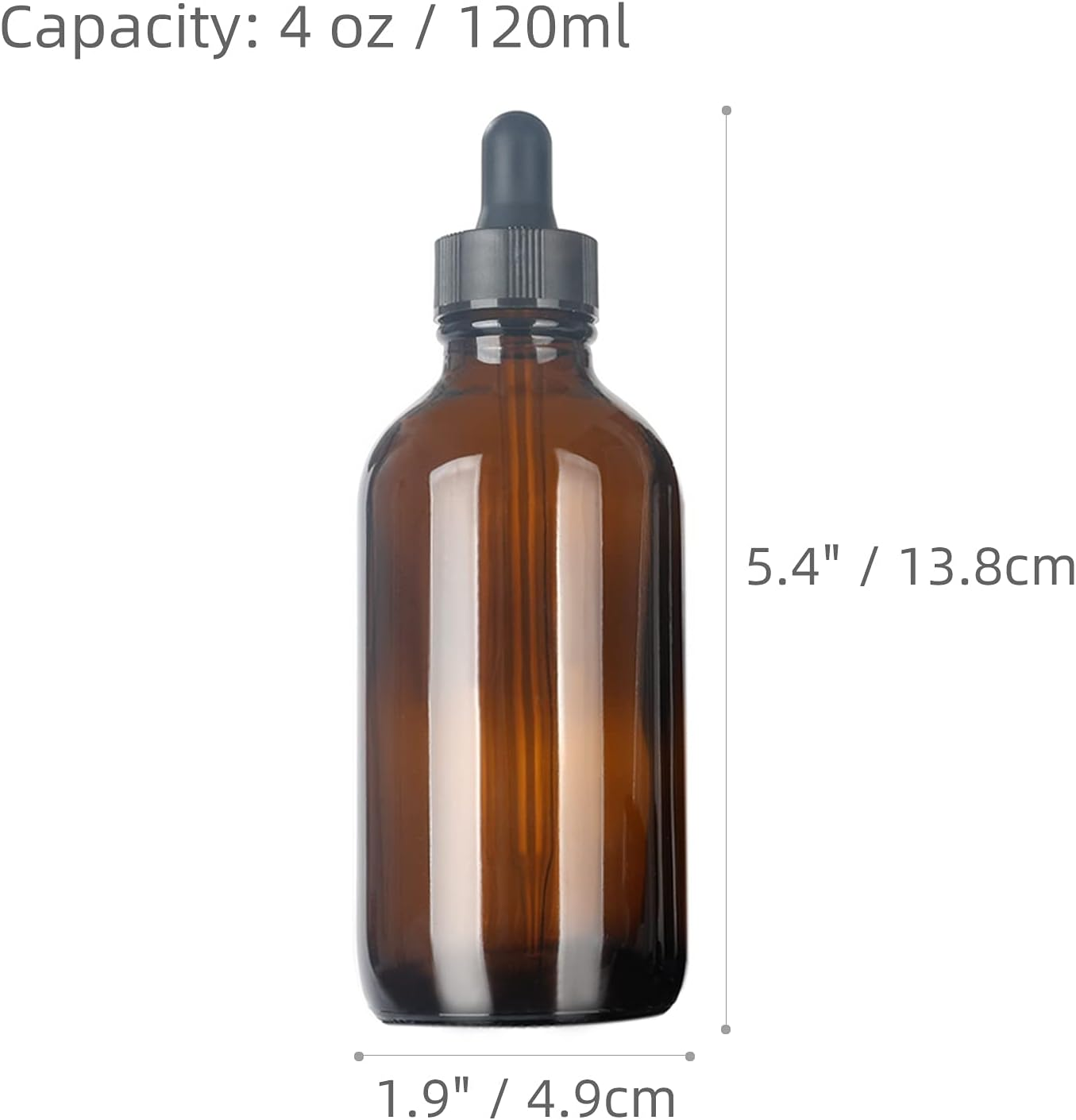 Magic Season Boston round Glass Bottles (Amber/ 120 Ml with Droppers/ 12 Pcs) image number 2