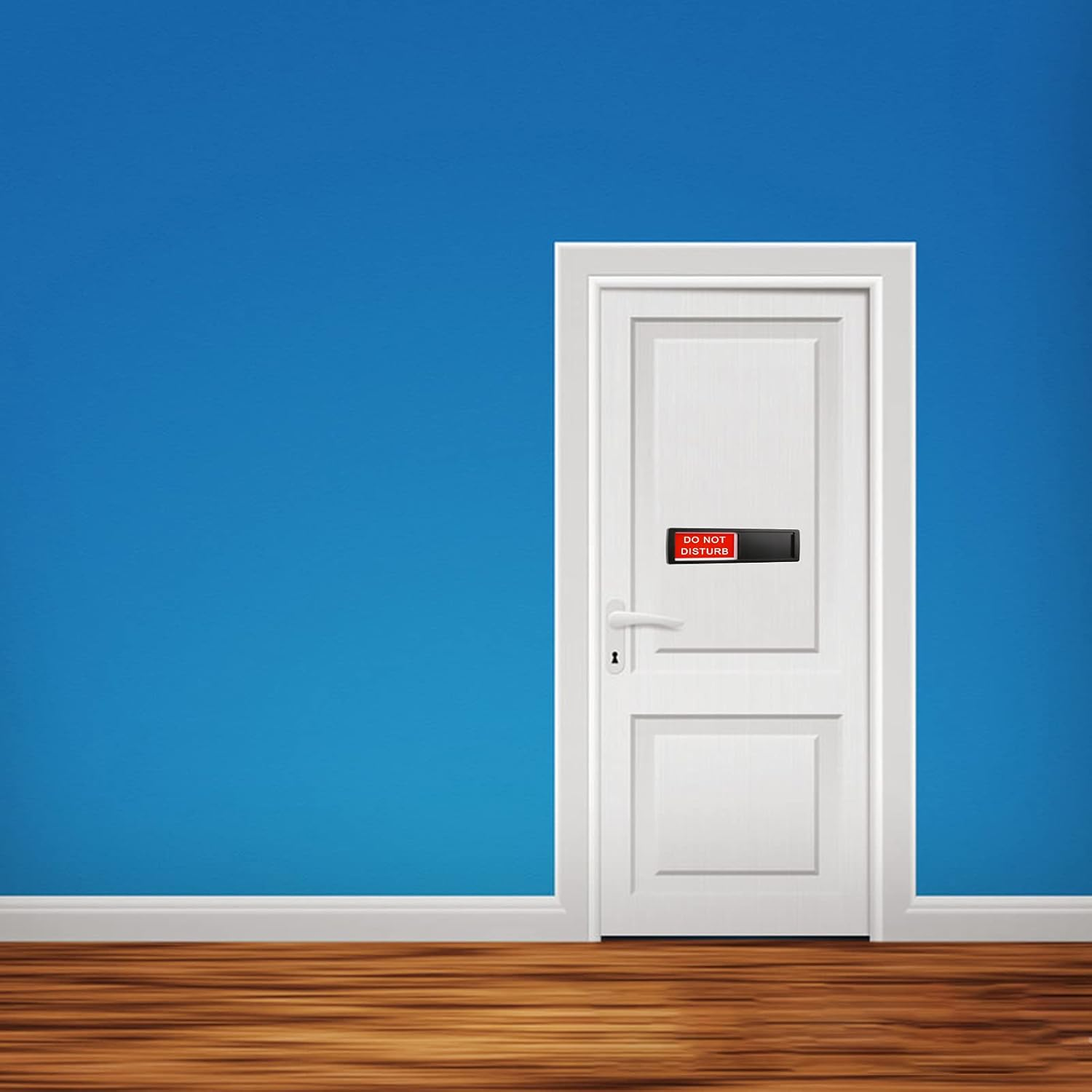 Do Not Disturb Privacy Door Sign, Please Knock for Home Office Restroom Conference Hospital, Non-Scratch Magnetic Slider Door Indicator, 7'' X 2'' - Black image number 2