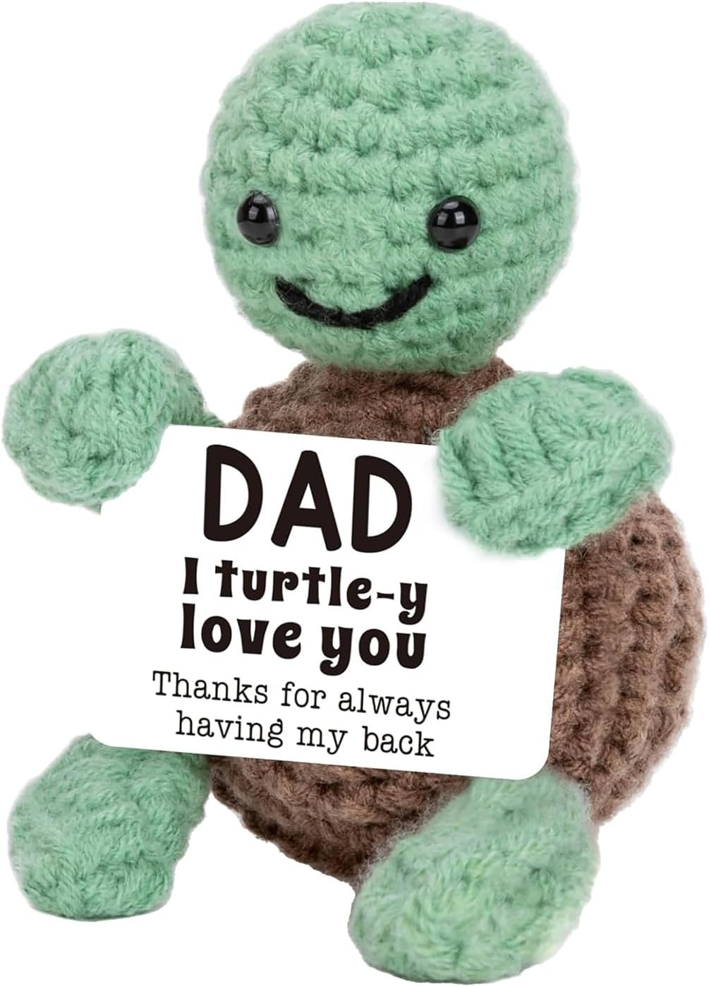 Handmade Crochet Mini Funny Turtle Birthday Gifts Fathers Day, Papa, Father in Law, Step Papa Father, Funny I Love You Dad Present Emotional Cute D&eacute;cor image number 4