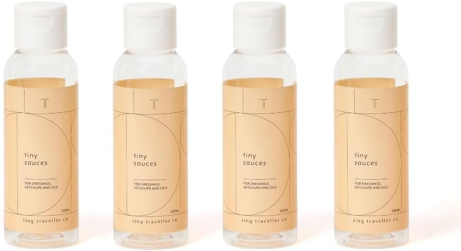 Tiny Traveller Co - Leak-Proof Squeeze Bottles for Sauces with 700Ml Silicone Storage Pouch, Compact Mini Dressing Bottles, Bpa-Free, Ideal for Sauces, Oils, Dressings, and Vinegars - 4 X 100Ml image number 6