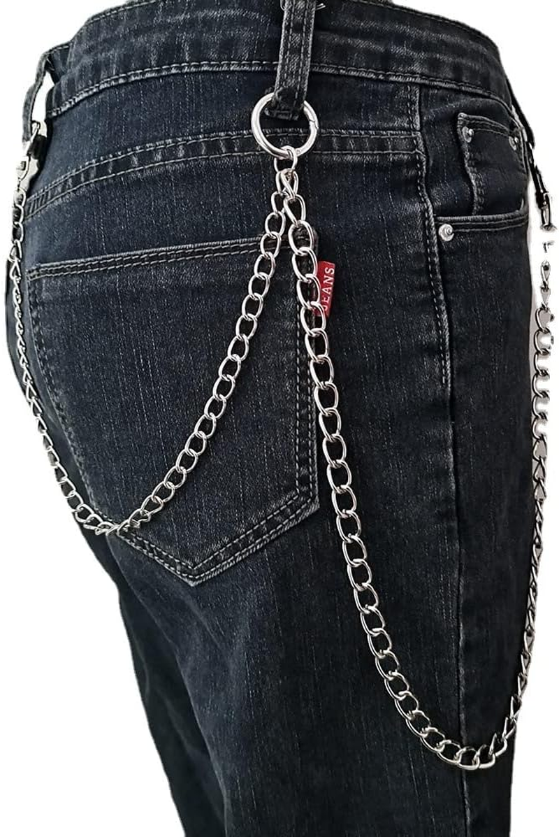 Layered Pant Chains Goth Accessories Wallet Chains Pocket Chains Jean Chain Silver Body Chain Belt for Women Girls Men image number 3
