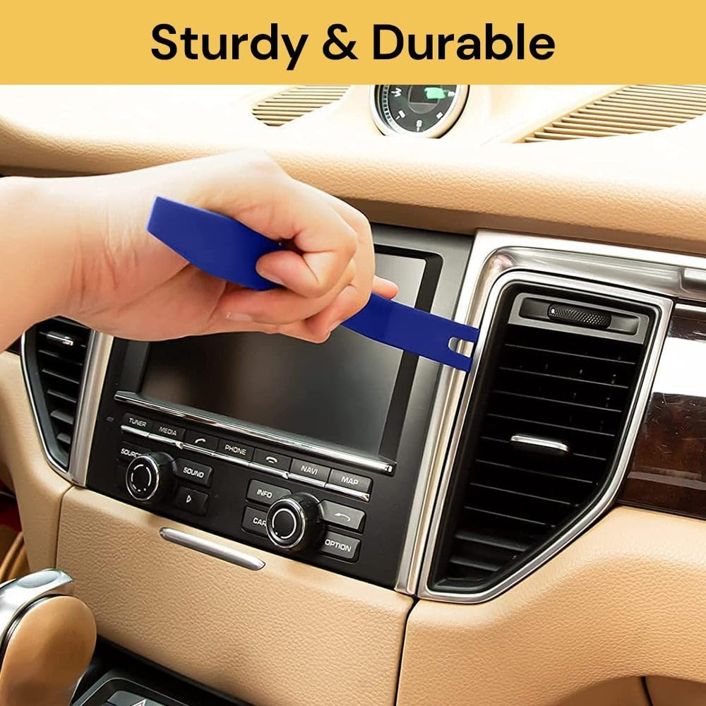 Spendeal 12 Pcs Trim Removal Tool Kit, No Scratch Plastic Pry Tool Kit, Car Panel Door Window Tools Car Interior Trim Kit Fastener Rivet Remover for Clip, Molding, Dashboards, Upholstery Toolkit image number 5