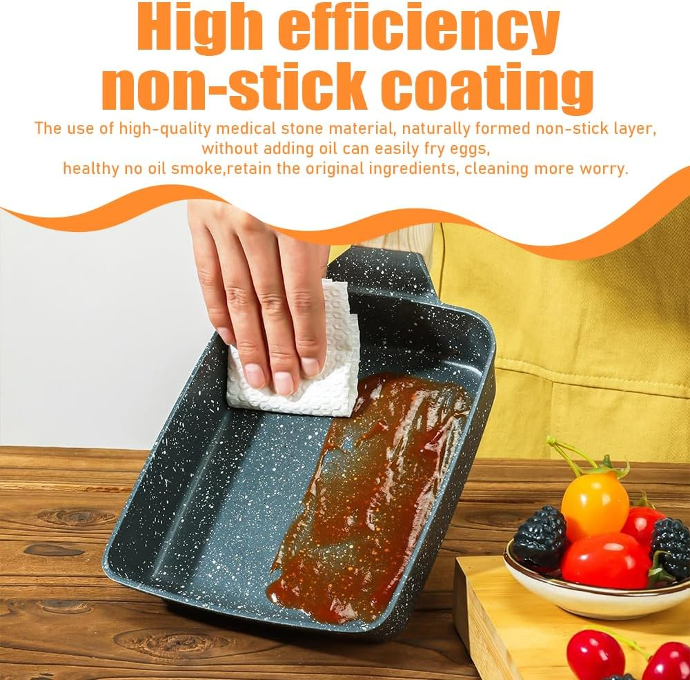 Tamagoyaki Pan, Versatile Square Fryin Pot, Multi-Stove Compatible Skillet, Even Heat Distribution, for Breakfast Cooking (38 X 16.5 X 3.7 CM) image number 3