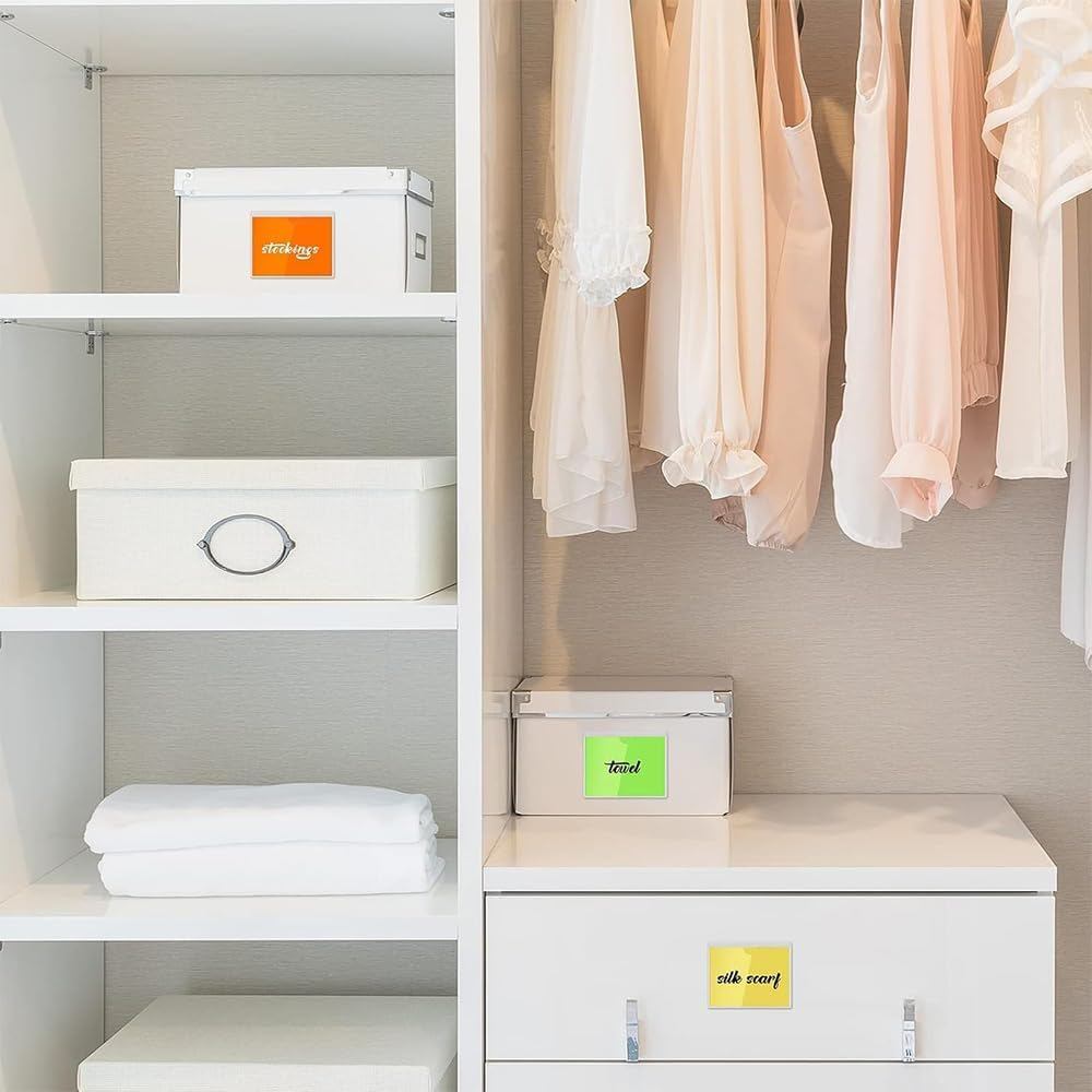 Self-Adhesive Index Card Document Sleeve, 50Pcs Self Adhesive Index Card Document Sleeve,Self-Adhesive Label Holder Card Document Sleeve Label Holder Clear Library Card Holders image number 4