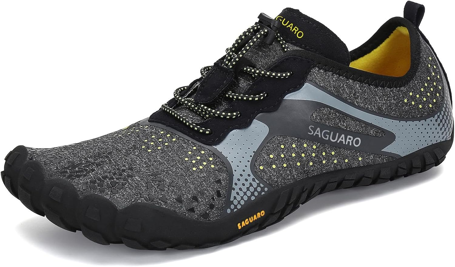 SAGUARO Unisex Barefoot Trail Running Shoes, Lightweight Breathable Five Fingers Water Shoe, Minimalist Athletic Zero Drop 5 Wide Toes Cross Training Sneakers for Gym Beach Kayaking Rowing Jogging