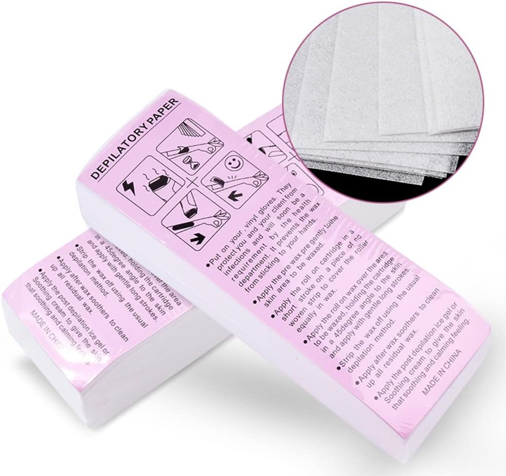200PCS Wax Strips, Non Woven Fabric Disposable Soft Hair Removal Paper, Professional Beauty Salon Shaving Waxing Strip for Leg, Arm image number 5