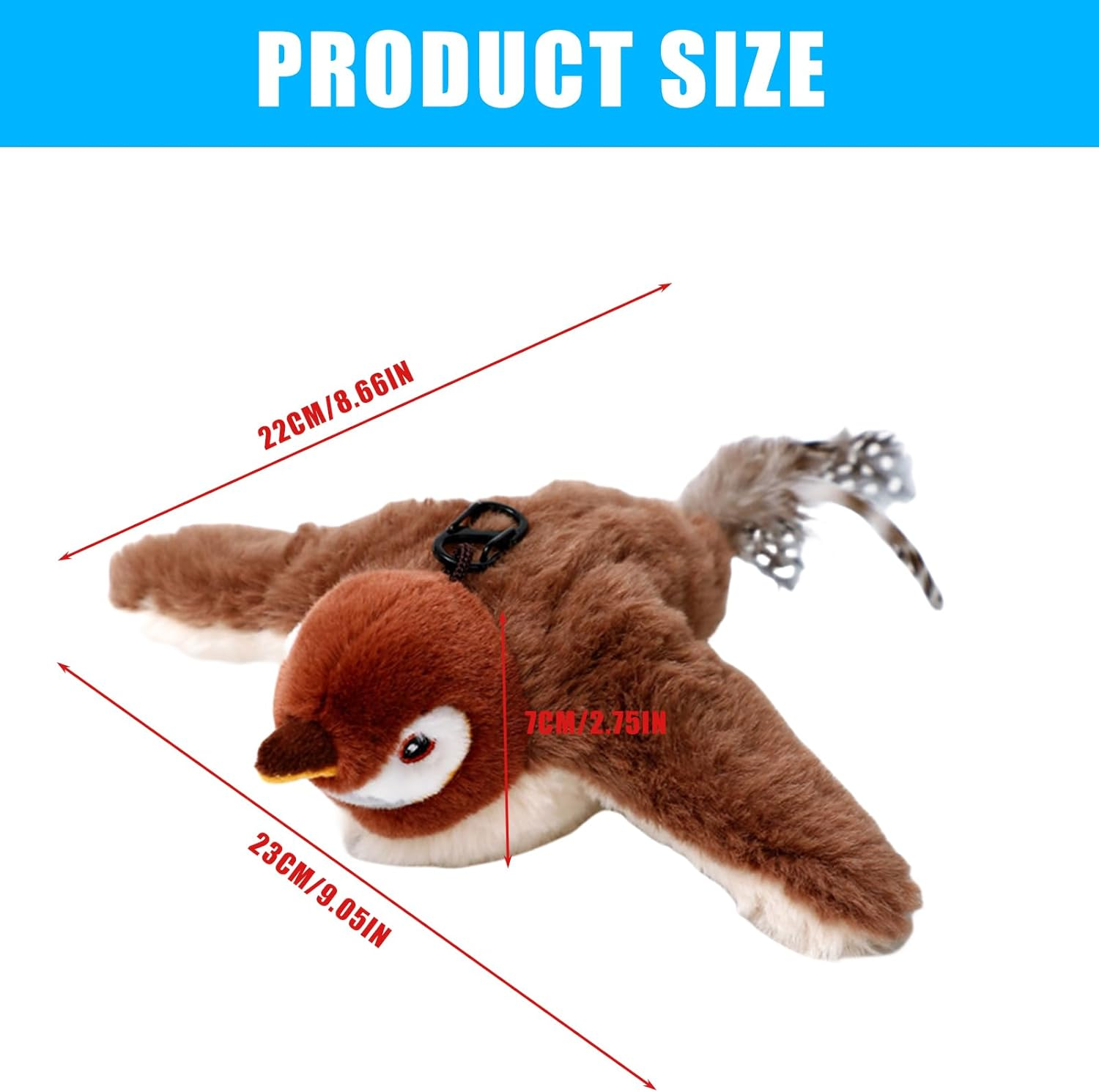 Nizirioo Interactive Cat Toy: Rechargeable Plush Bird Shape, Cat Chew Toy for Home Cats image number 4