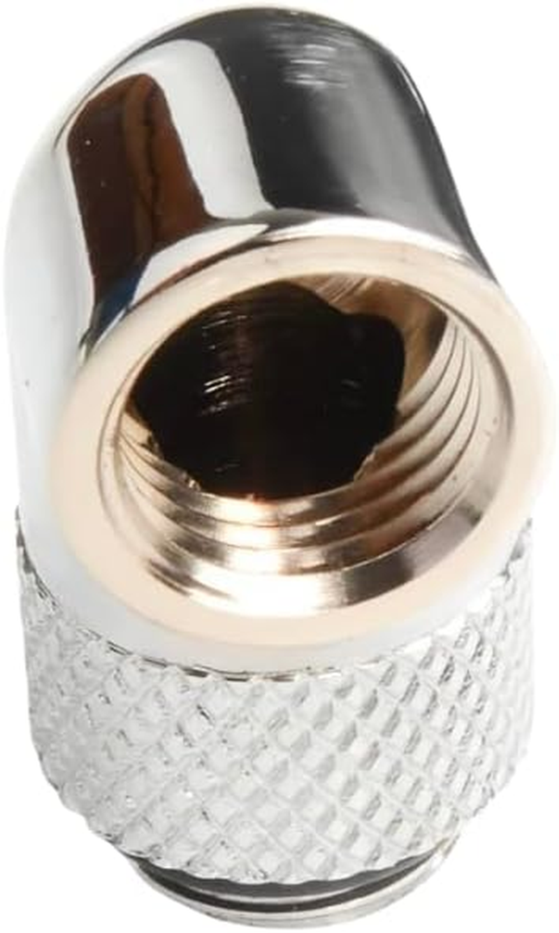 Dracaena 6 Pack G1/4" Thread Male to Female Extender Fitting, 90&deg; Rotary Fitting Adapter Connector for Computer Water Cooling System, Silver