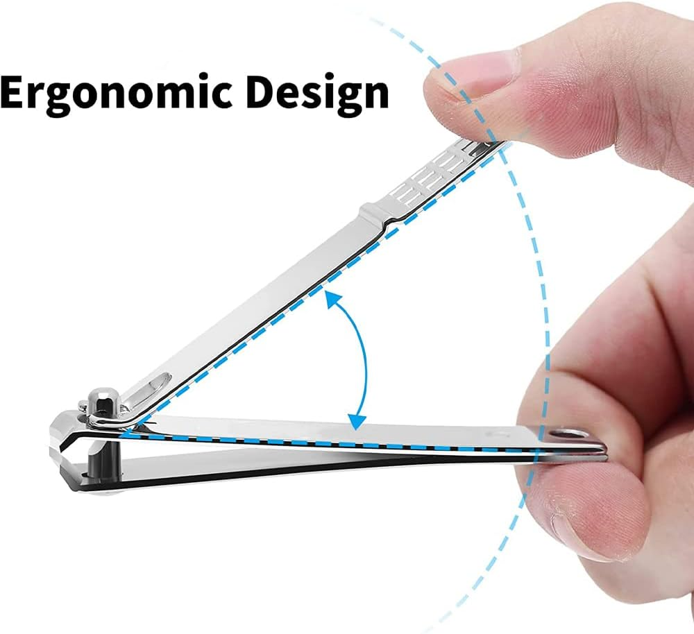 Nail Clippers Set,Large Toenail Clippers for Thick Nails,15Mm Sharp Curved Blade Clippers Cutter,Finger Nail Clippers for Men Adults,Women,Seniors(4Pcs,Black,Silver,Green,Blue) image number 3