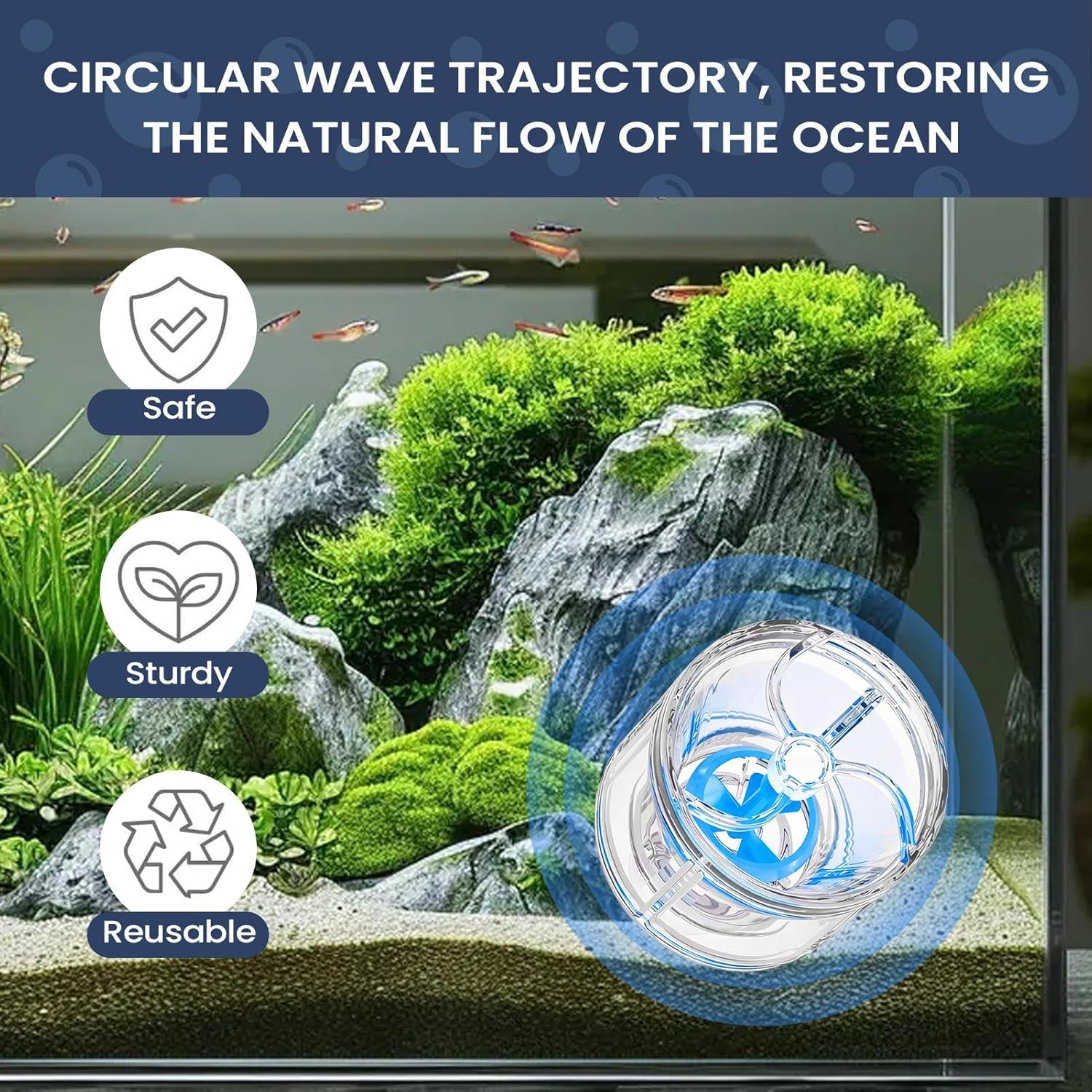 Circulation Pump | Glow Flow Control Circulating Device,Fish Tank Circulation Pump - for Fish Tank Pond Saltwater Pool Bird Bath Change - Green image number 3