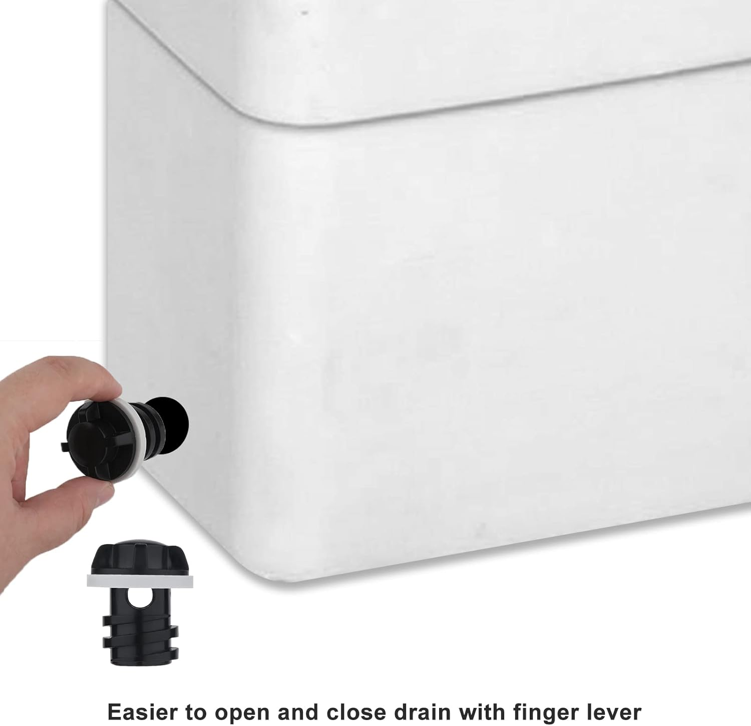 2Pcs Cooler Drain Plug, Replacement Cooler Drain Plug Cooler Accessory Compatible with Yeti'S Line of Roadie, Tundra and Tank Coolers Fit for ORCA Coolers (Black) image number 1