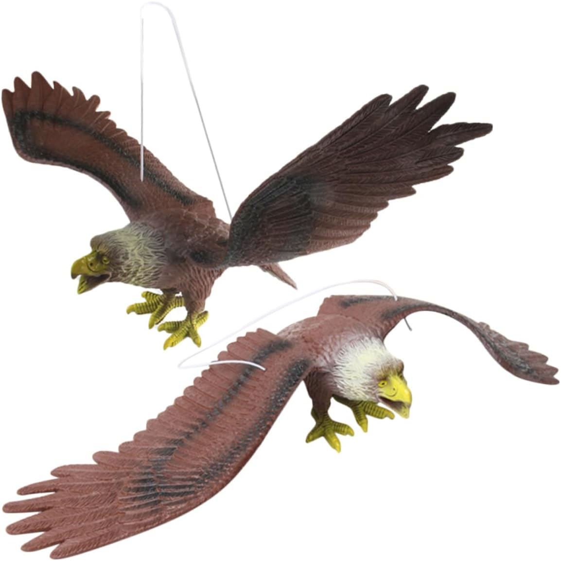 Milisten 2Pcs Large Eagle Simulation Toy Bird Deterrent Decorations Bird Deterrents Decor Outdoor Garden Statue