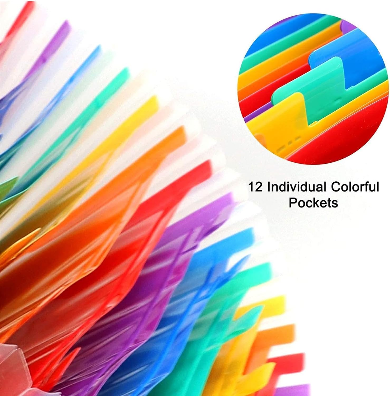 Accordion File Folders, Accordion File Organizer 12 Pocket Expanding File Folder, 12 Multi-Layer Expandable Desktop Accordion Folder, Fashion Expanding File Folder image number 2