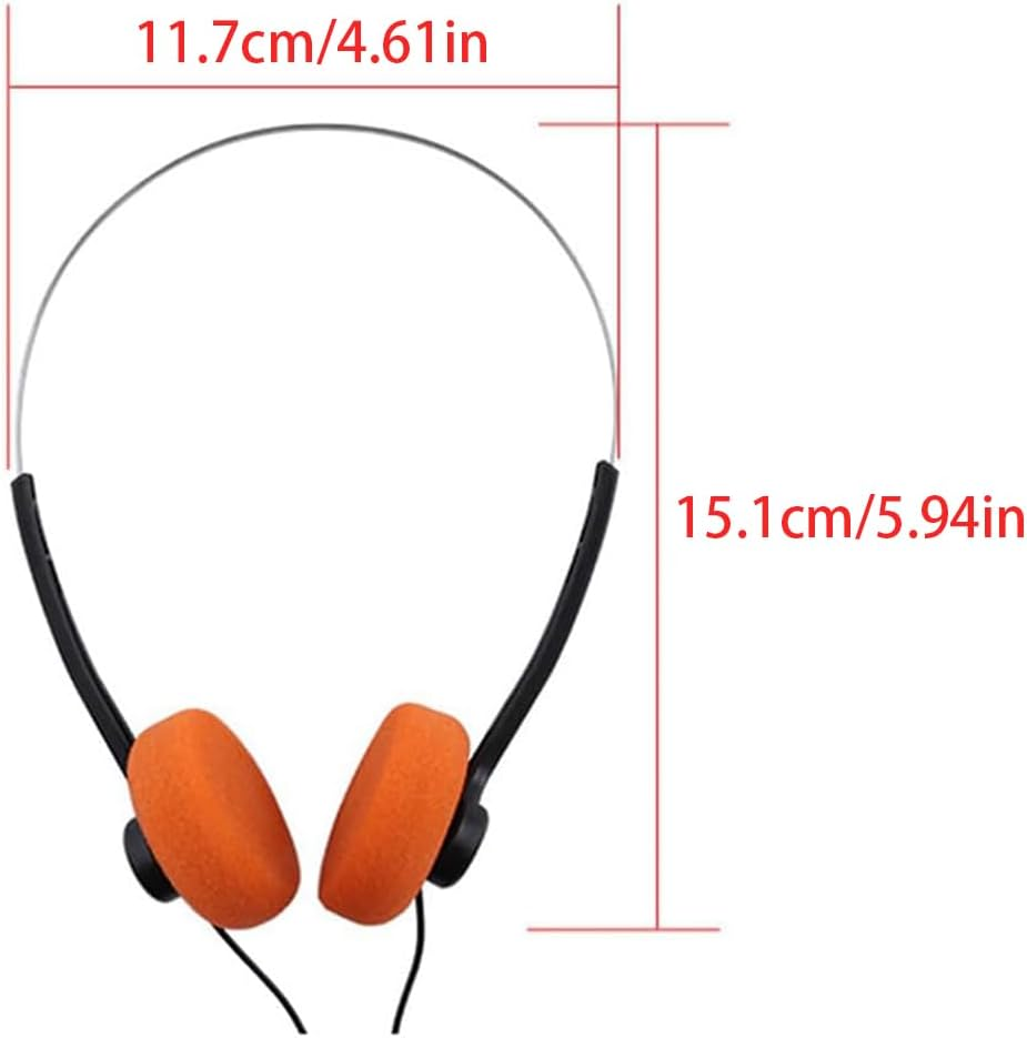 FRAINBOWZ Orange Retro Over-Ear Headphone,Earphone Headset Vintage Feelings Headphone,Retro Lightweight Earphones,Hi-Fi Stereo for Most Mobile Phones Playback Pevices Headphones and Earbuds