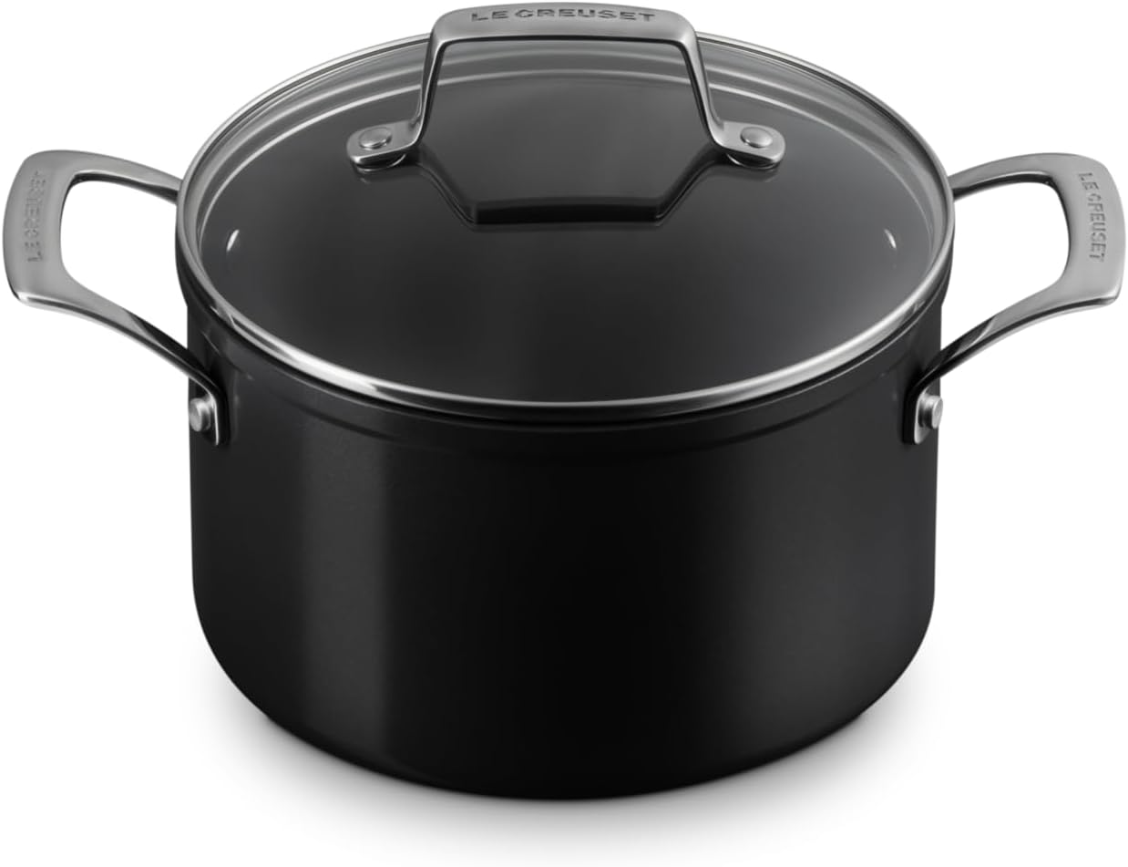 Le Creuset Essential Non-Stick Ceramic Stockpot with Glass Lid, 20Cm, 3.8L image number 2
