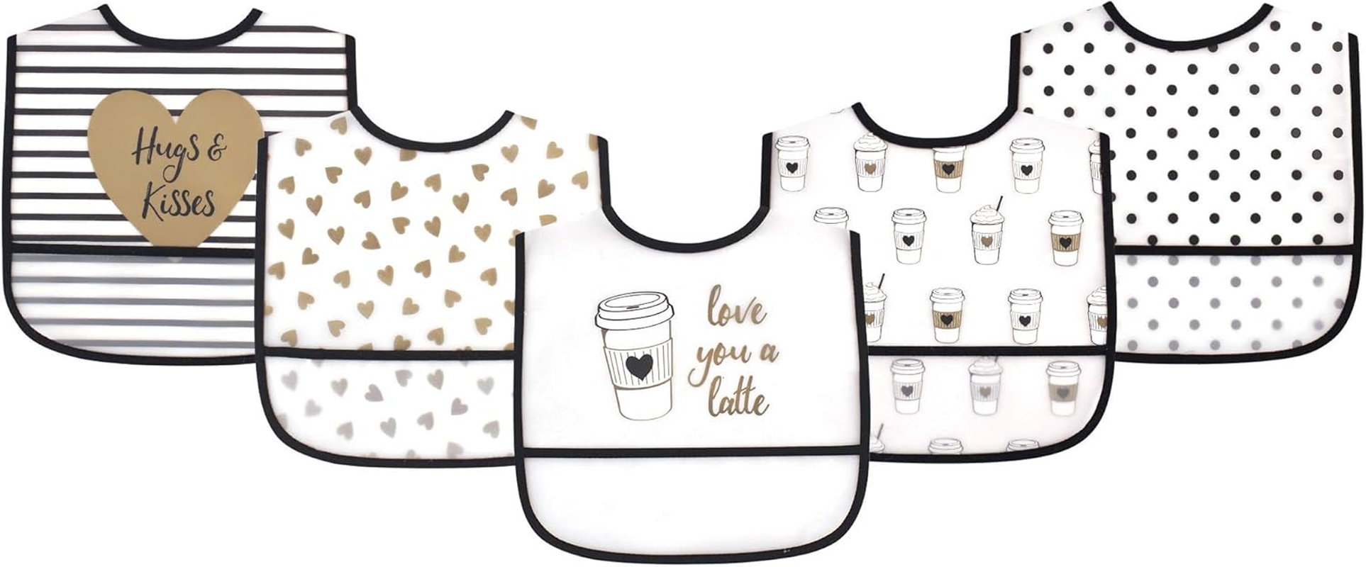 Hudson Baby Unisex Baby Waterproof Bib, 5-Pack, Strawberries and Lemon 5 Pack, One Size