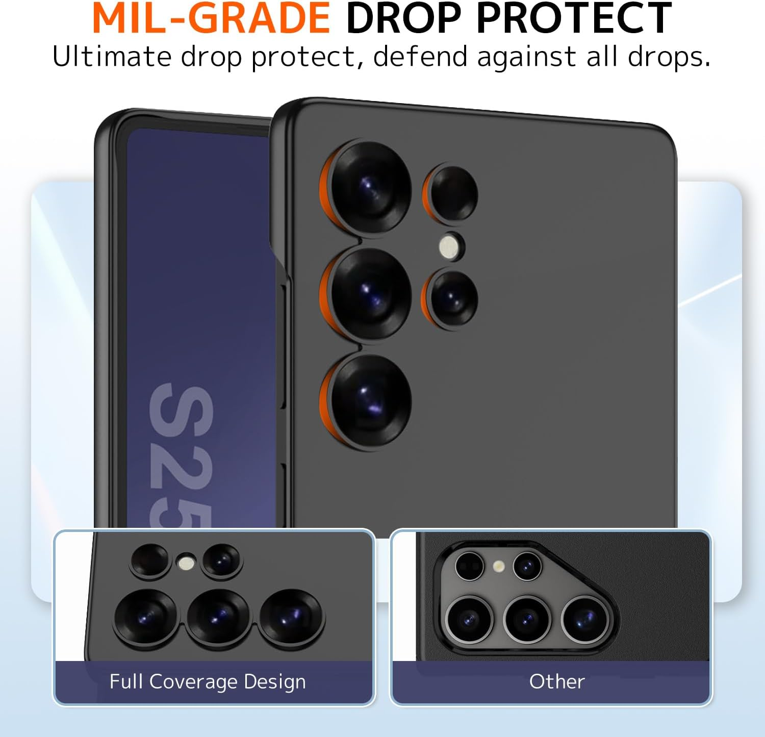 NINKI for Samsung Galaxy S25 Ultra Case Slim with Kickstand,3-Way Stand Ultra Slim Thin Hard PC Phone Cover for Samsung S25 Ultra Case with Stand for Men Women - Black