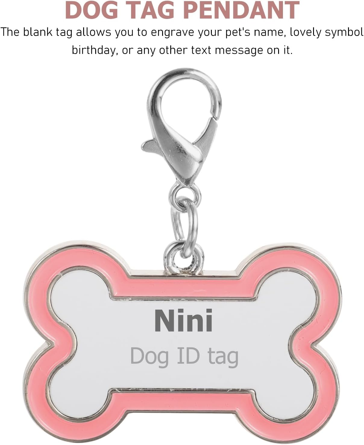 LUOZZY 4 Pcs Sublimation Blank Dog Tags Heat Transfer Puppy Kitten Tags Pendent Blank Craft Pet Tags Supplies - Pink image number 2