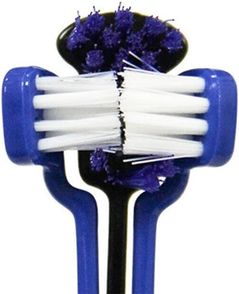 AIMALL 3-Sided Pet Toothbrush Dog Removing Bad Tartar Breath Dental Cleaning Mouth - for Tartar Control & Fresh Breath - Orange image number 5