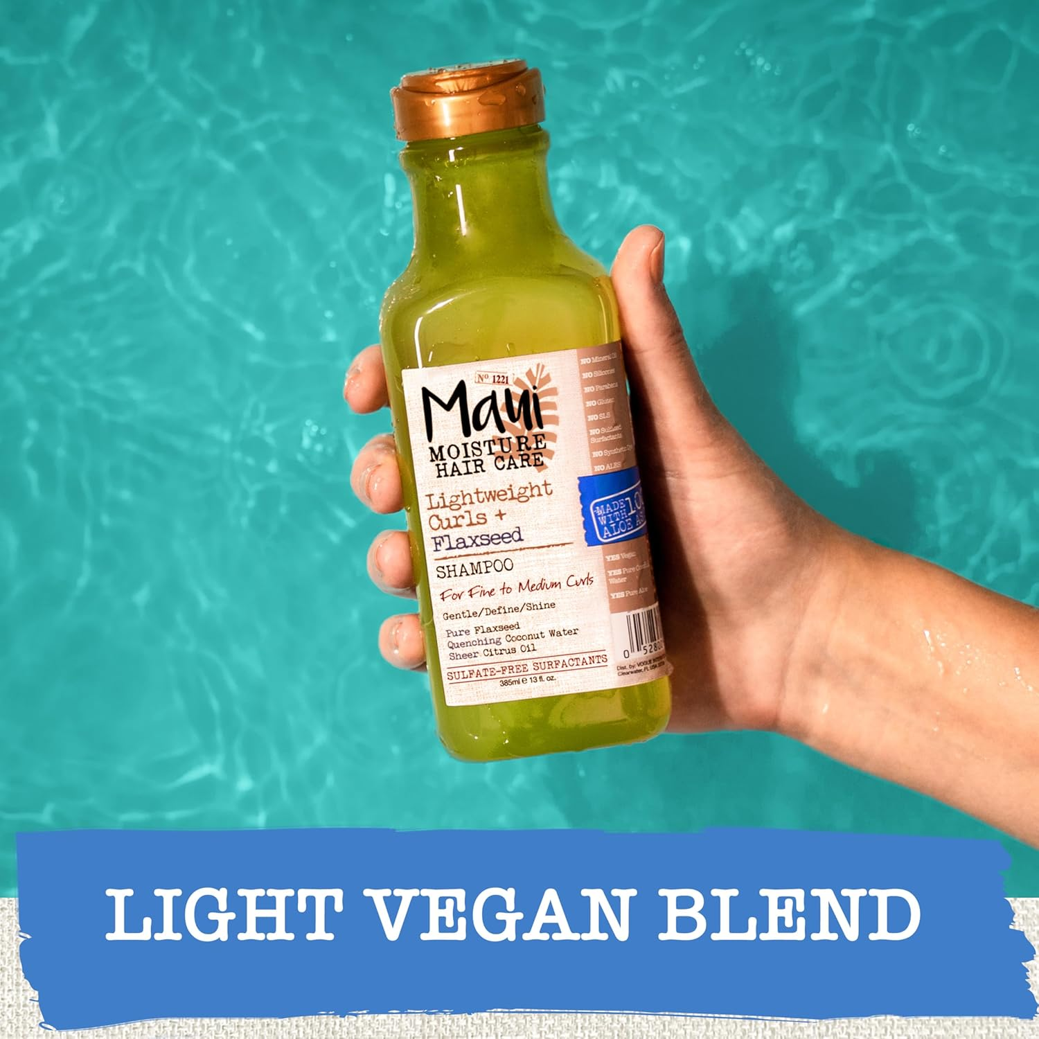 Maui Moisture Lightweight Curls + Citrus Fragranced Flaxseed Shampoo for Curly & Wavy Hair 385Ml image number 2