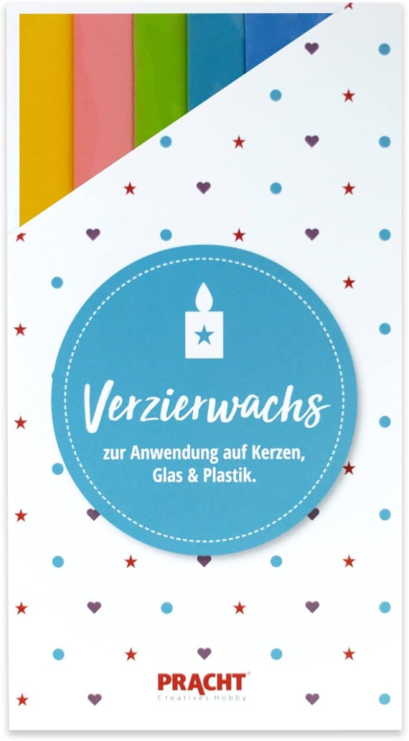 Pracht Creatives Hobby Mix, 6 Half, Approx. 200 X 50 X 0.5 Mm Wax Plates for Modelling and Decorating Candles, Colourful, 200 X 50 X 0,5 Mm