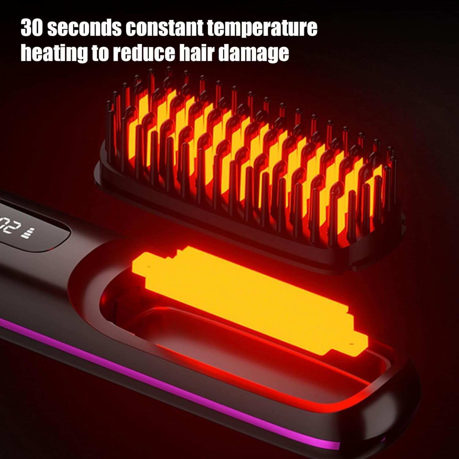 Go Brush Pro, Portable Straightener Brush - Gobrush Pro, Rechargeable Cordless Mini Hair Straightener Comb (Blue) image number 4