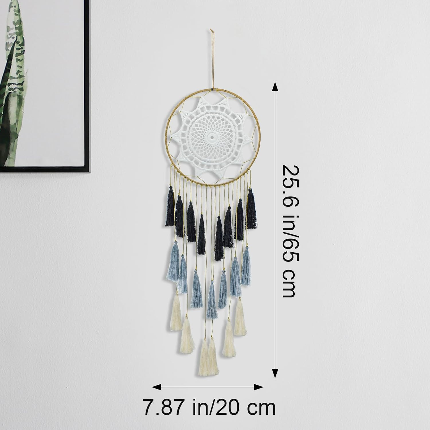 Mrmrkura Dream Catchers Wall Decor for Bedroom, Dreamcatcher Teen Bedroom Decor Boho Macrame Wall Hanging Home Decor, Sun Dream Catcher for Girls, Boys, Gift, Wedding (Black) image number 5
