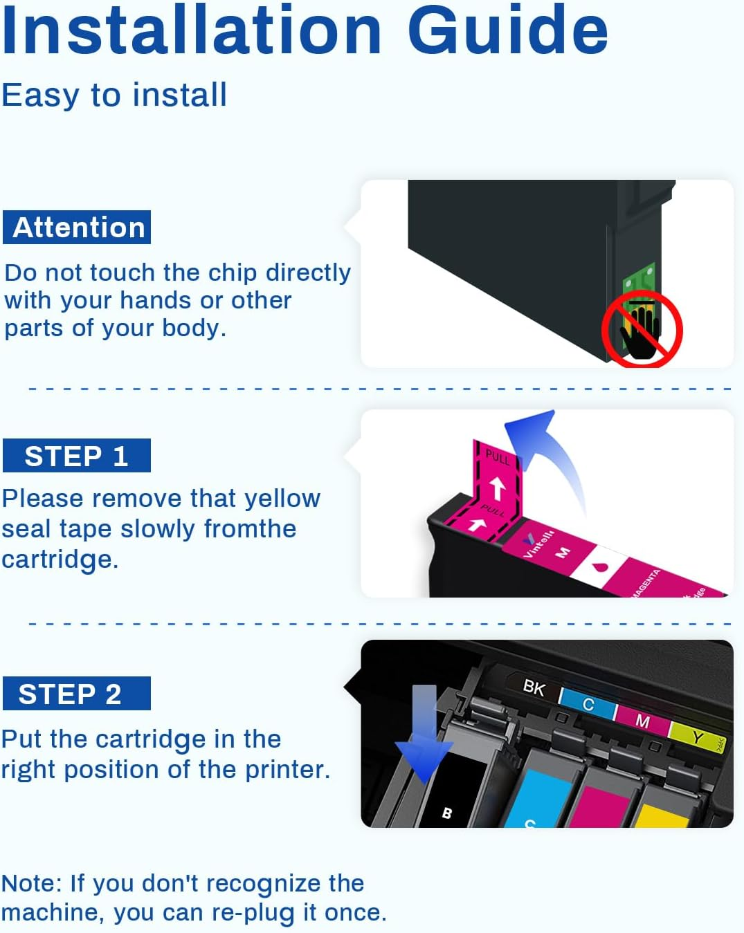 Vintella 212XL Ink Cartridge Replacement for Epson 212 Ink Cartridges Combo Pack 212XL T212 for Expression Home XP-2100 XP-3100 XP-3105 XP-4100 Workforce WF-2810 WF-2830 WF-2850 Printer (4 Pack) image number 3
