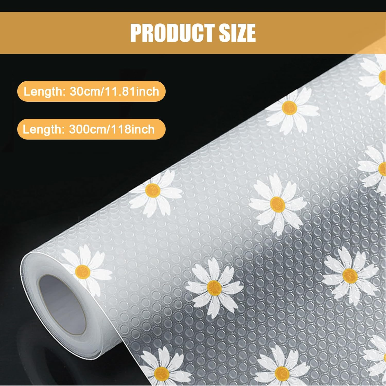 Drawer Liner 30Cm*300Cm Shelf Liner, Washable Fridge Liners, Non-Slip Oil-Proof Cabinet Paper Drawer Liner, Eva Plastic Drawer Liner Cupboard Pad for Kitchen Cabinet, Refrigerator, Shelves, Storage image number 3