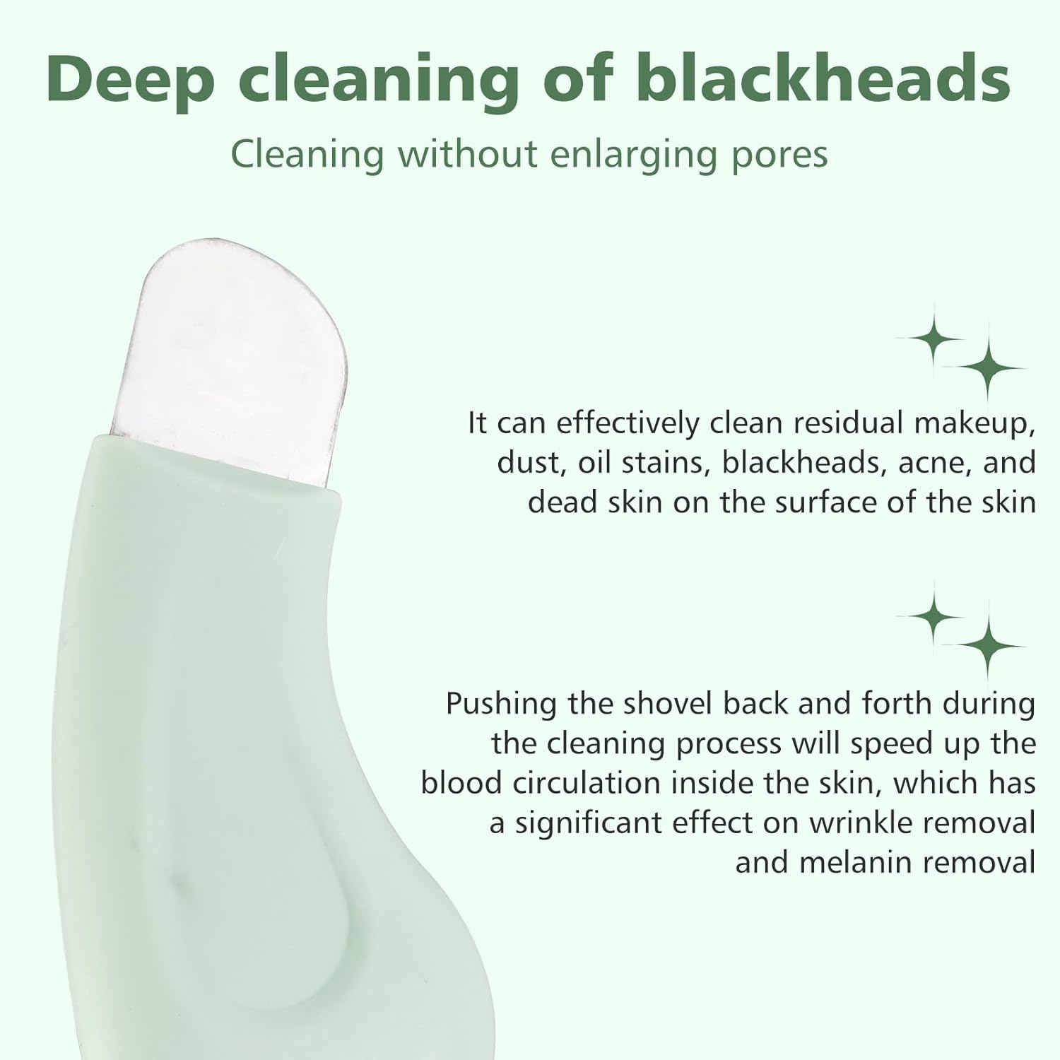 2 Pack Blackhead Remover Tool Set - Stainless Steel Pore Cleaner with Silicone Handle for Deep Cleansing, Gentle Nose Blackhead Extractor - Skin Care Tools for Men & Women (Beige & Green)