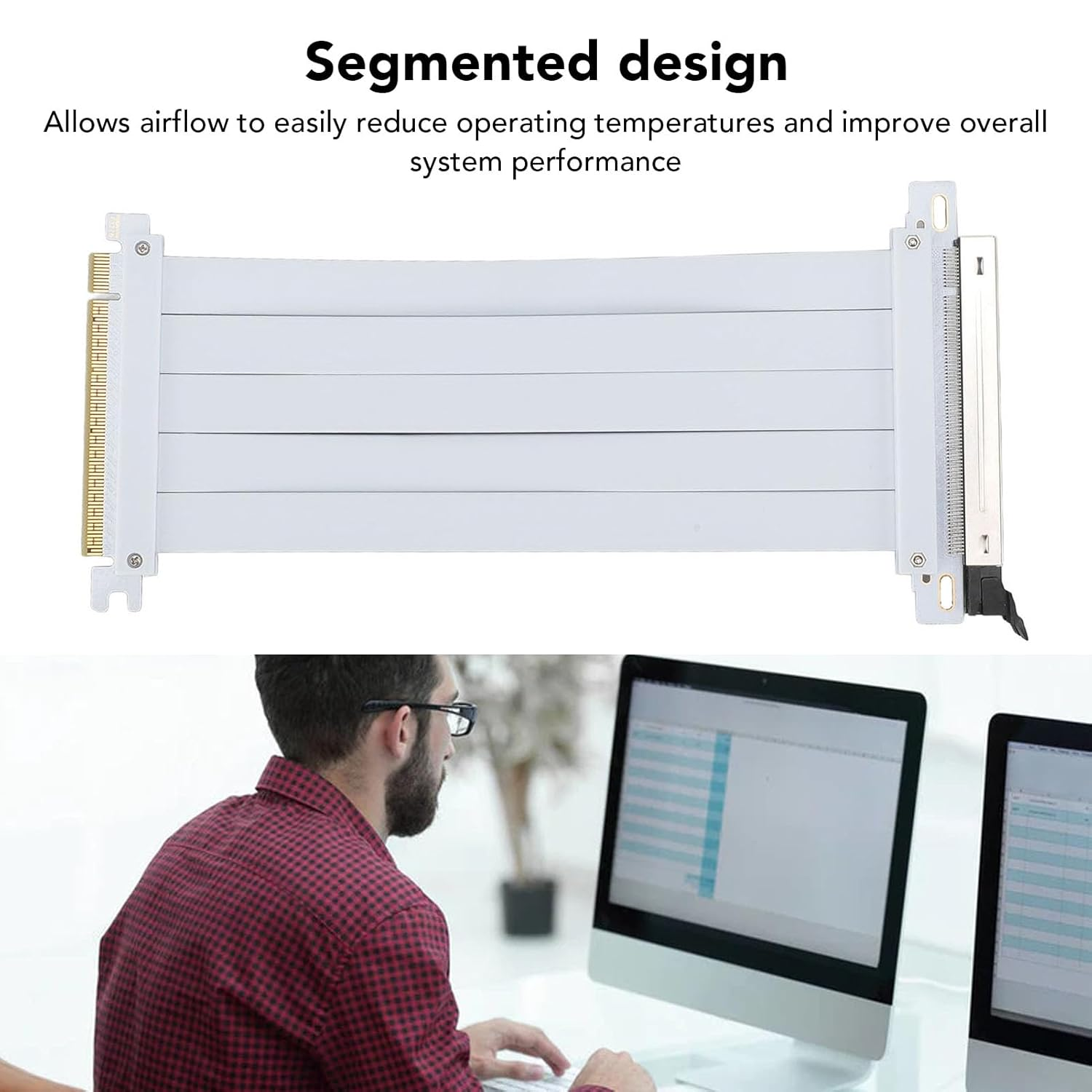 PCIE 4.0 X16 Riser Cable, 128Gbps PCB Flexible GPU Extension Cable, PCIE Riser Compatible with 4.0 3.0 2.0 1.0 Interfaces (20Cm) image number 4