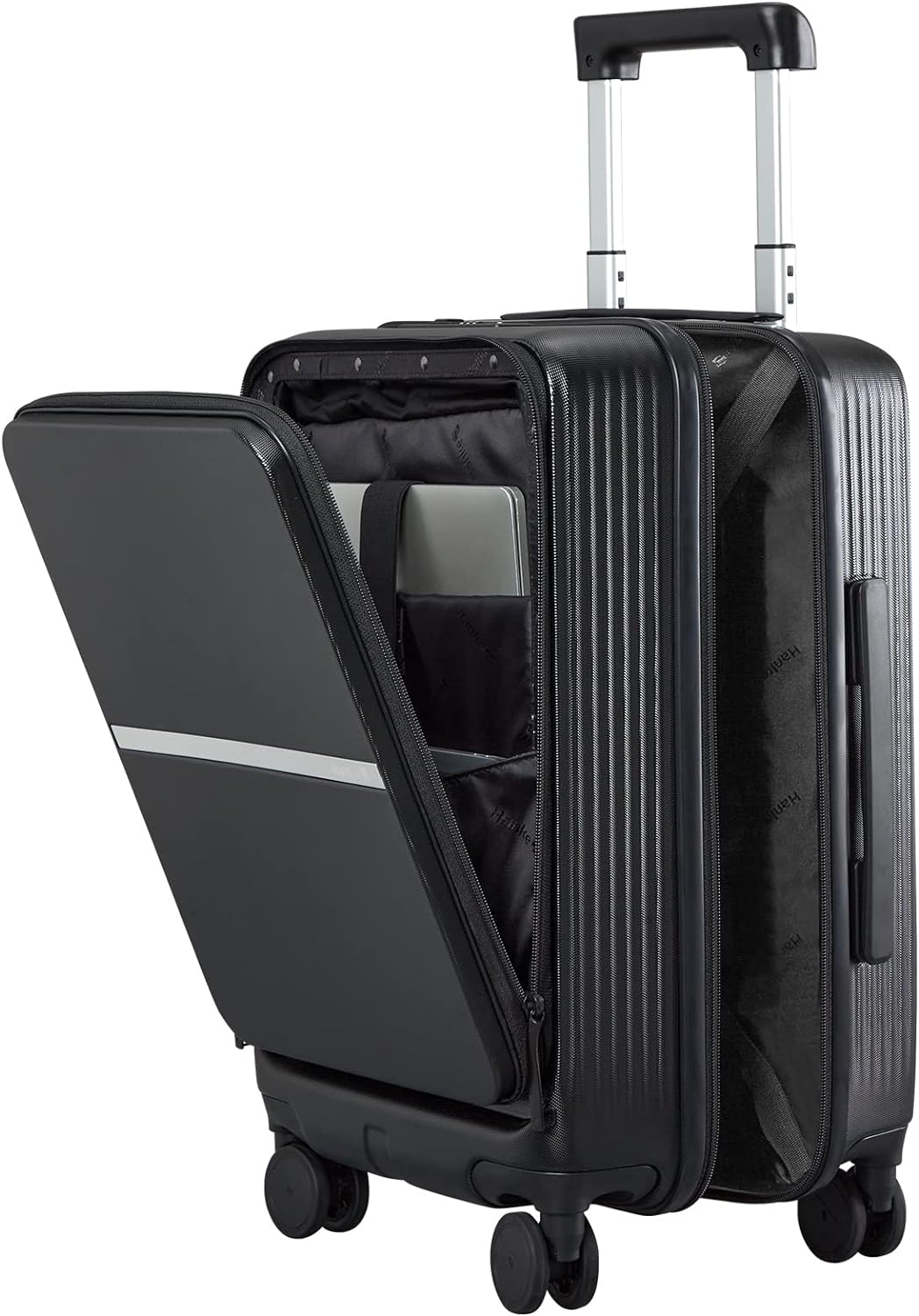 Hanke Carry on Luggage, Suitcase with Wheels & Front Opening, 20In Spinner Luggage Built in TSA Aluminum Frame PC Hardside Rolling Suitcases Travel