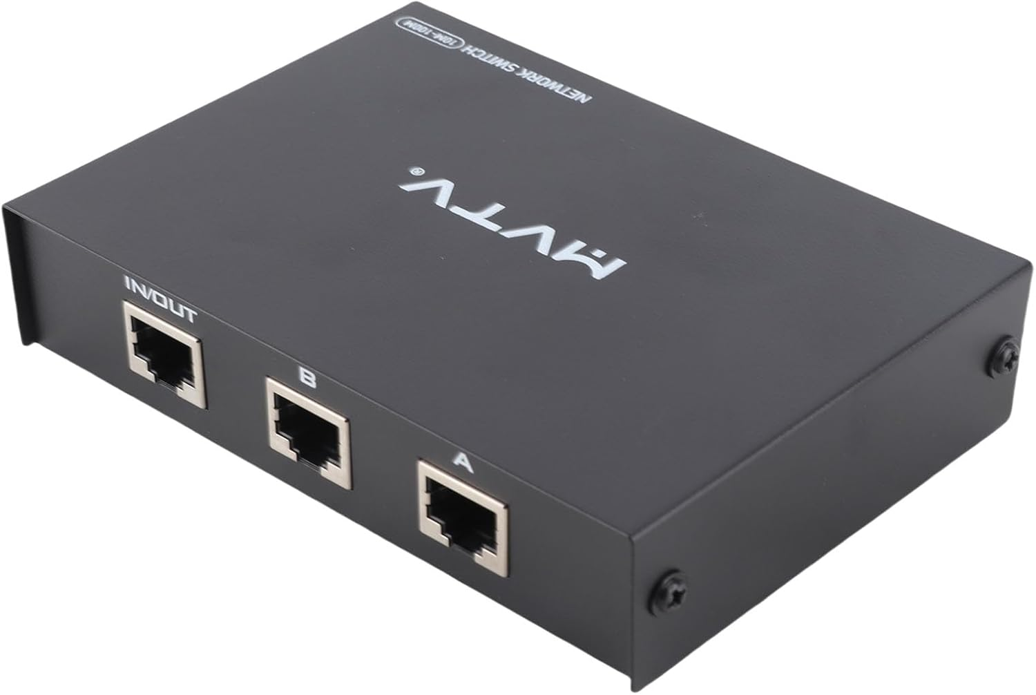 Pomya Iron Box RJ45 Network Switch 2 in 1 Out Selection Hub for Seamless Switching Black, 100M 1000M Ethernet Network Switch Splitter for Home