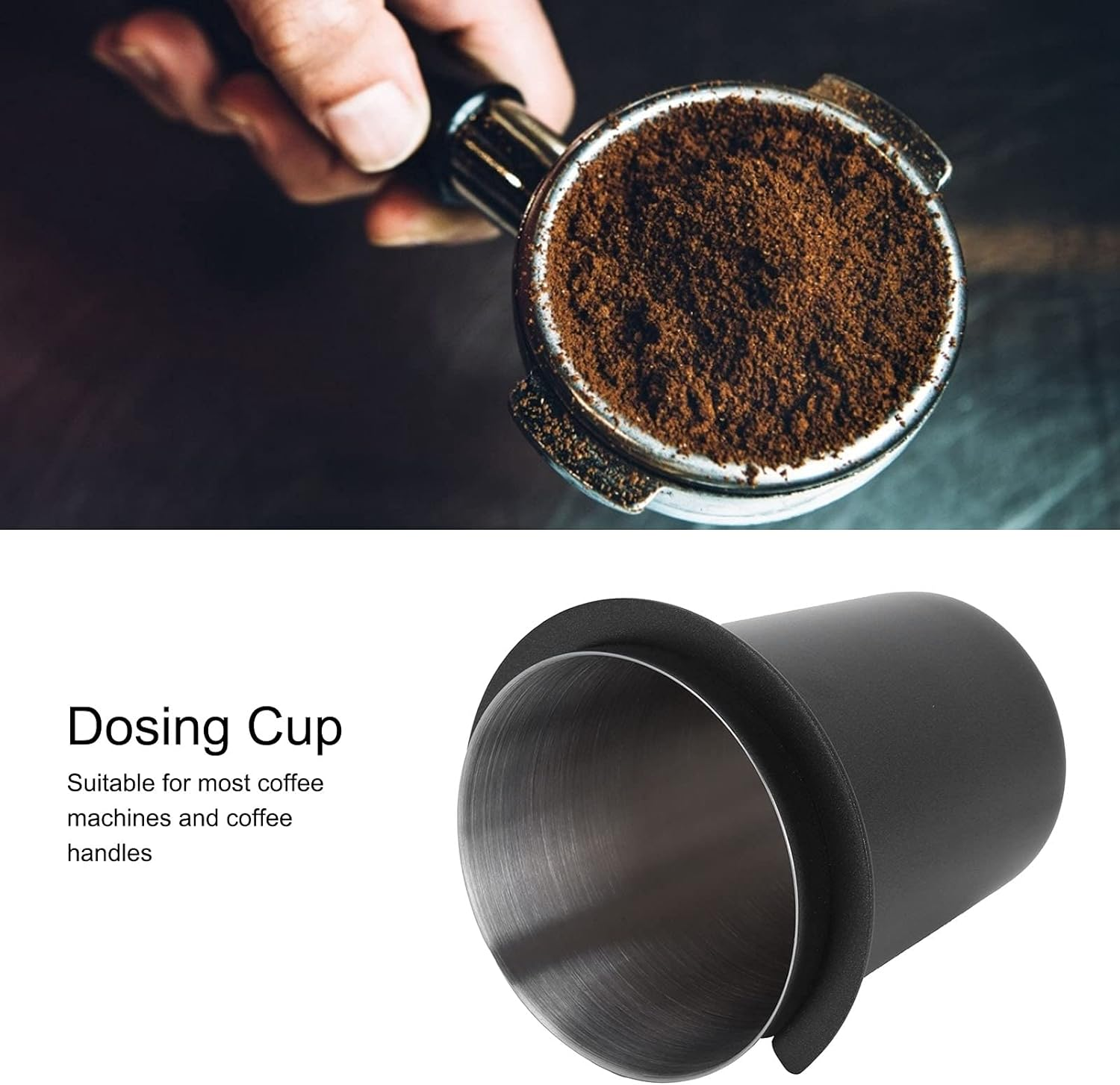 Dosing Tool, Washable Coffee Making Supplies DIY Dosing Cup 58Mm Grinder for Coffee Shops and Home (58Mm Black) image number 5