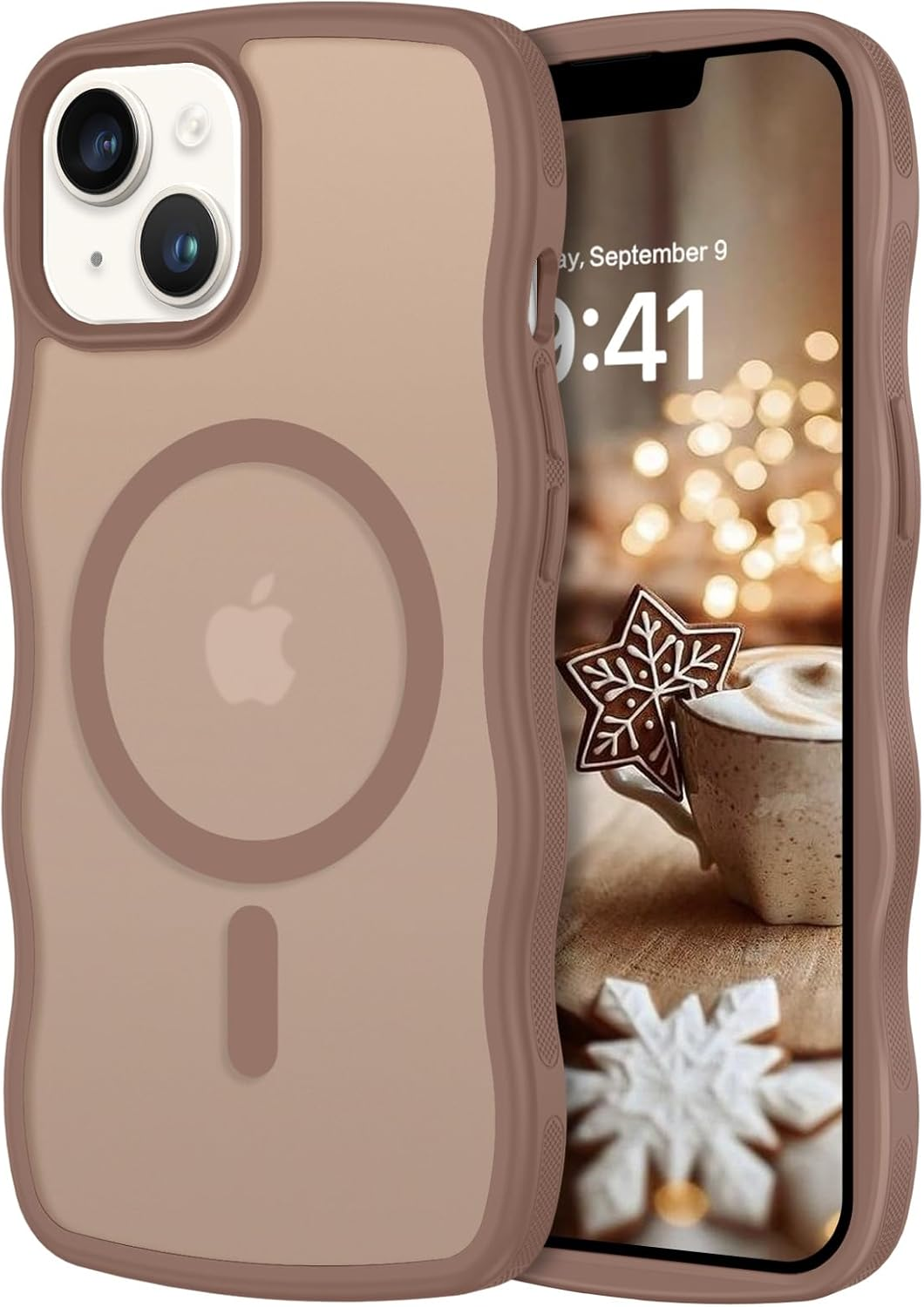 BENTOBEN for Iphone 13 Pro Max Case, Magnetic Wavy Matte Phone Cases Compatible with Magsafe, Anti-Slip Wave Edge Shockproof Full Body Protective Cover for Iphone 13 Pro Max 6.7 Inch, Desert Titanium