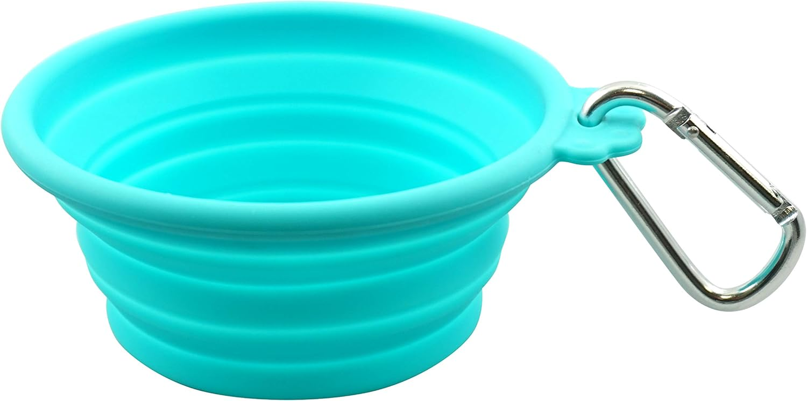 FFDPET Silicone Collapsible Travel Bowl for Dogs & Cats, Medium, Teal