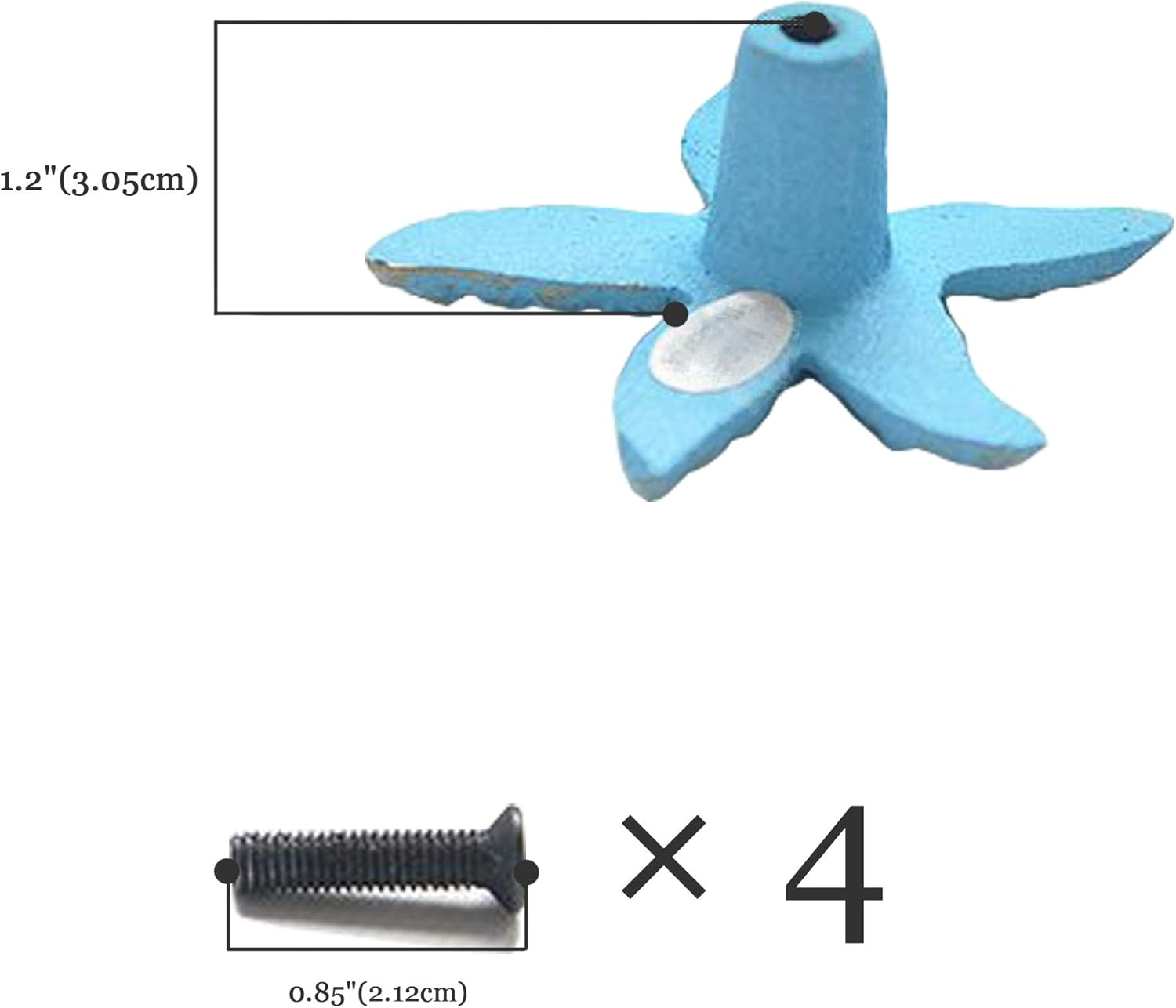 Mechwares-Retro Marine Style Cast Iron Drawer Handle-Kitchen Cabinet Wardrobe Closet Hardware-Pattern of Hippocampus|Starfish|Crab|Scallop(4, Blue)