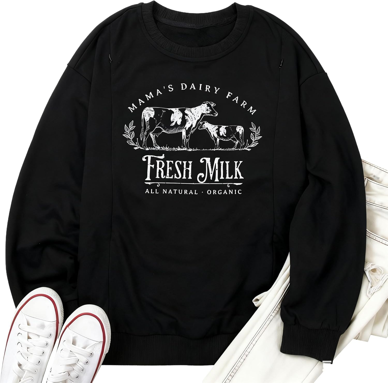 UNIQUEONE Women Nursing Sweatshirts for Breastfeeding - Friendly Zipper Maternity Sweater Long Sleeve Mama Pullover Tops