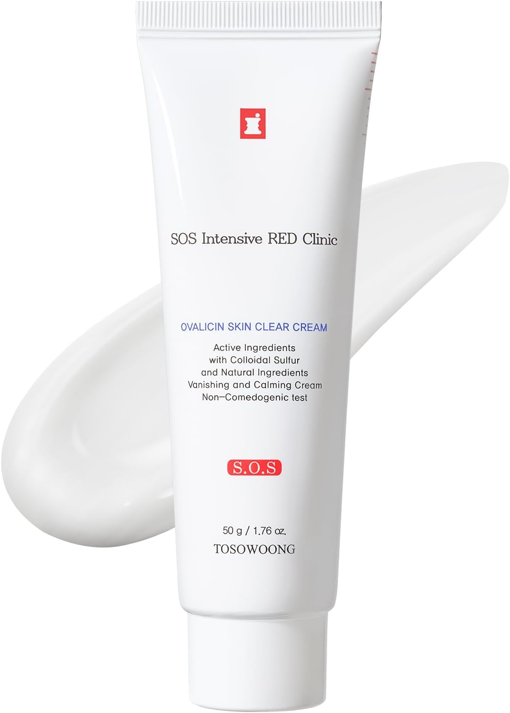 TOSOWOONG Ovalicin Skin Clear Cream, Skin Soothing, Moisturizing with Niacinamide and Sulfur, Korean Skincare, 50G, 1.76 Oz. image number 4