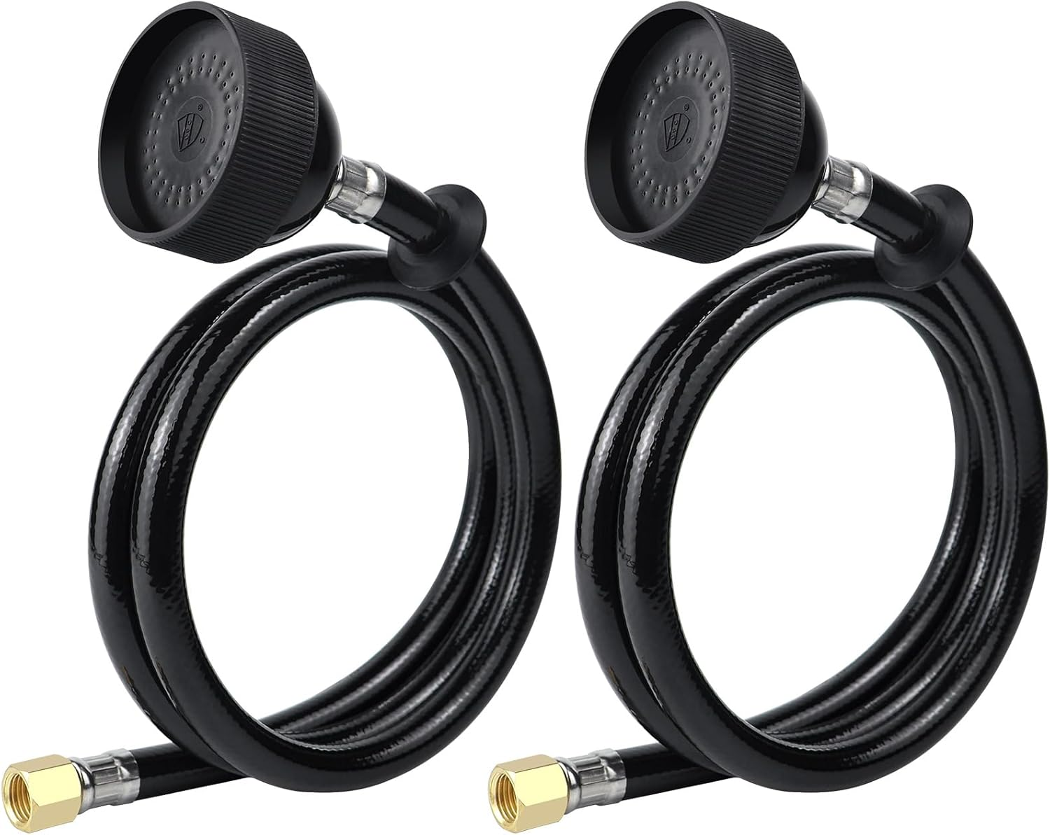 ZKDAUSDO 2 Pack UPC Certified Salon Shampoo Bowl Sprayer Head Hose Kit - 1/4" Thread to Attach Shampoo Bowl Faucet for Barber Shop Spa, Black Rubber Salon Sink Shampoo Bowl Hose Replacement Part image number 4