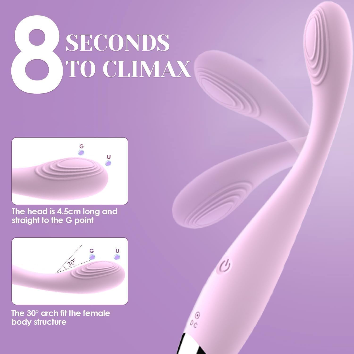 Female Masturbator G-Spot Vibrator and Clitoral Stimulator - 10 Modes Finger Design, Waterproof, Good for Nipple and Anal Play - Rechargeable Adult Sex Toy for Women and Couples - Sex Toy image number 2