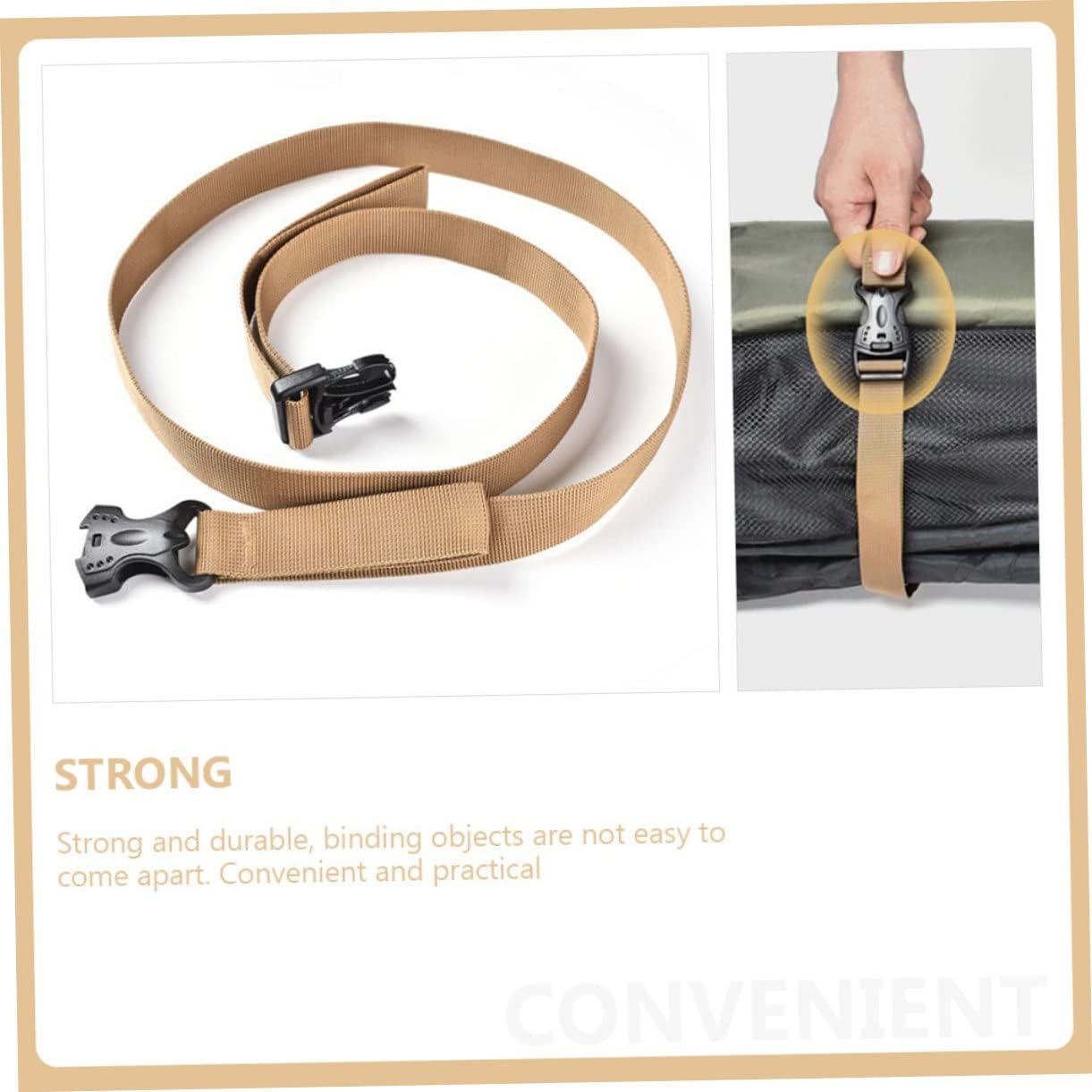 ANDRESLAD 2Pcs Luggage Strap Wear Resistant Camping Storage Straps for Secure Packing Durable Luggage Bands for Travel image number 1