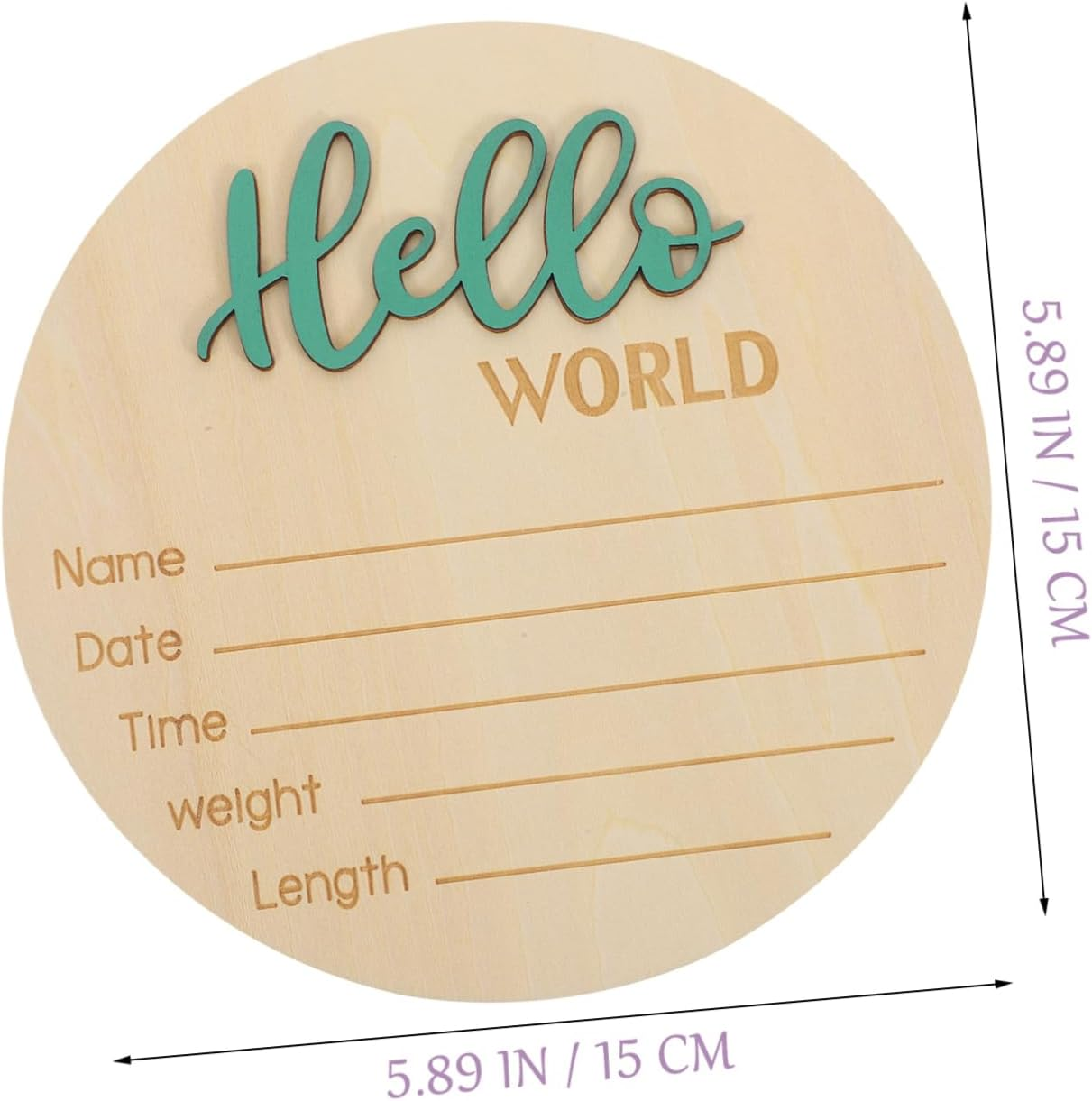 Bestonzon Wooden round Birth Announcement Sign for Newborn Photography Prop Name Plaque with Simple Design Safe Material Decorative and Easy to Use Nursery Decor image number 6