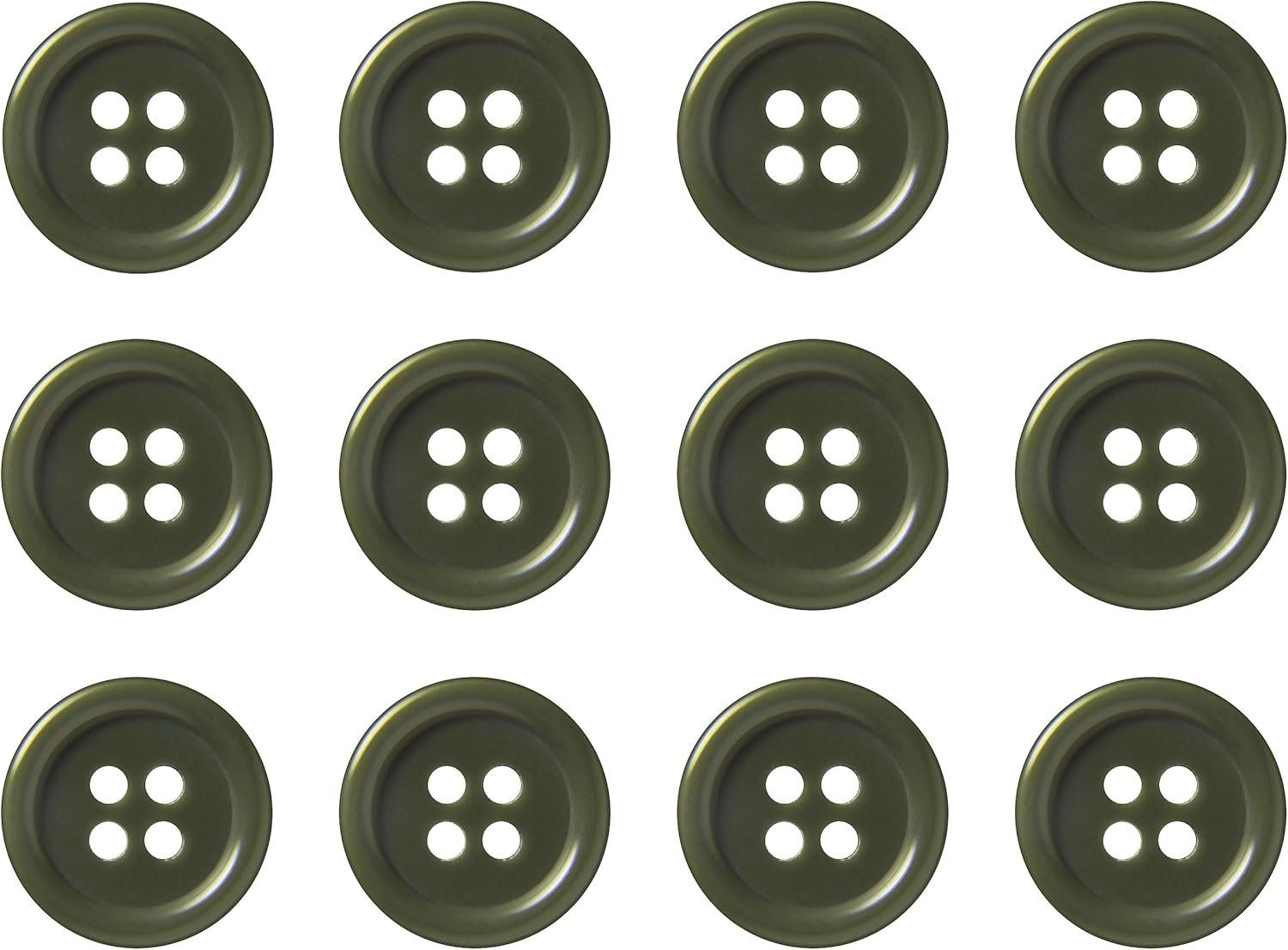 Pack of 24 Dark Blue Sew on 15Mm round Buttons Flat 4 Holes 24L 24 Ligne image number 3