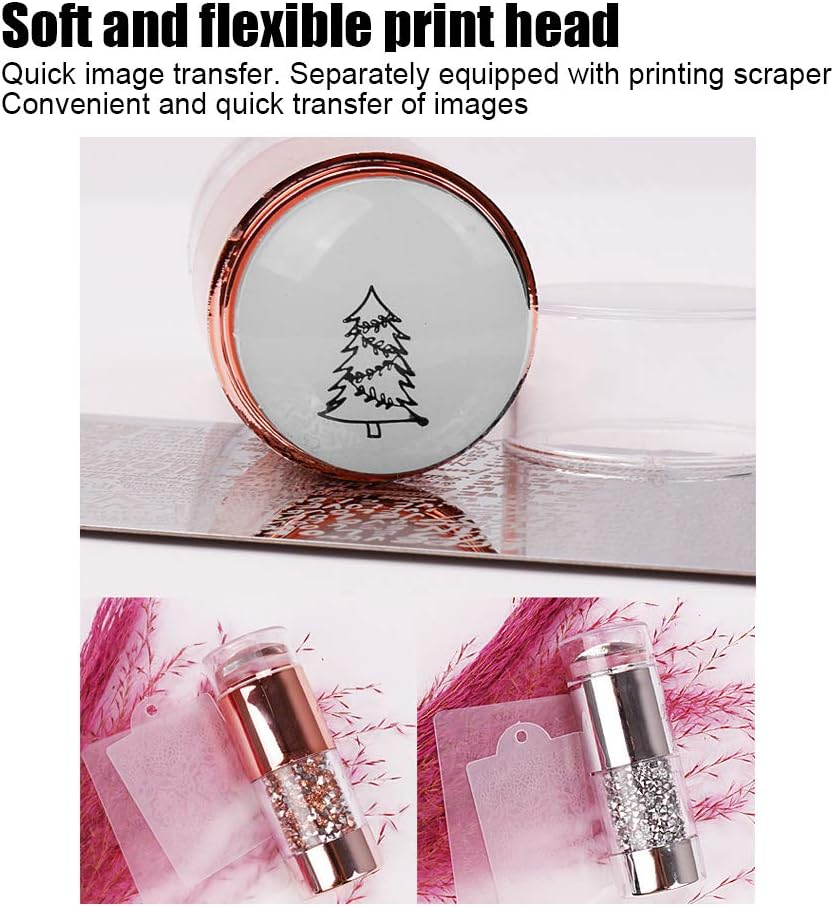 Double Head Nail Stampers Printing Scrapers Manicure Stamping Kit Silicone Stampers for Nail Art Lovers for Home Nail DIY image number 4