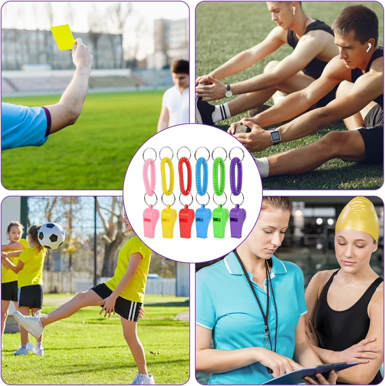 Plastic Whistle Sport Whistle with Bracelet Keychain,Sport Whistles with Bracelet Keychain,Loud Clear Plastic Whistles with Bracelet Keychain,Loud Crisp Clear Sound Plastic Whistle with Bracelet