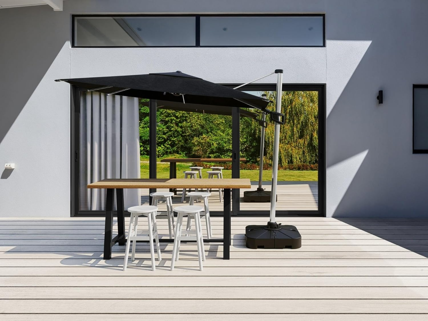 Coolaroo Hampton Rectangle Cantilever Umbrella, Black, 200 X 300 Cm Size image number 4